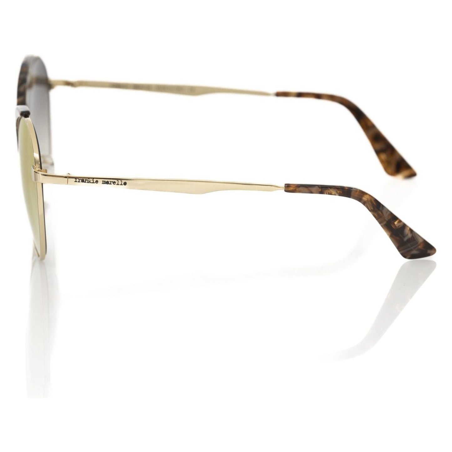 Frankie Morello Beige Metallic Women Sunglass Frankie Morello Antique White