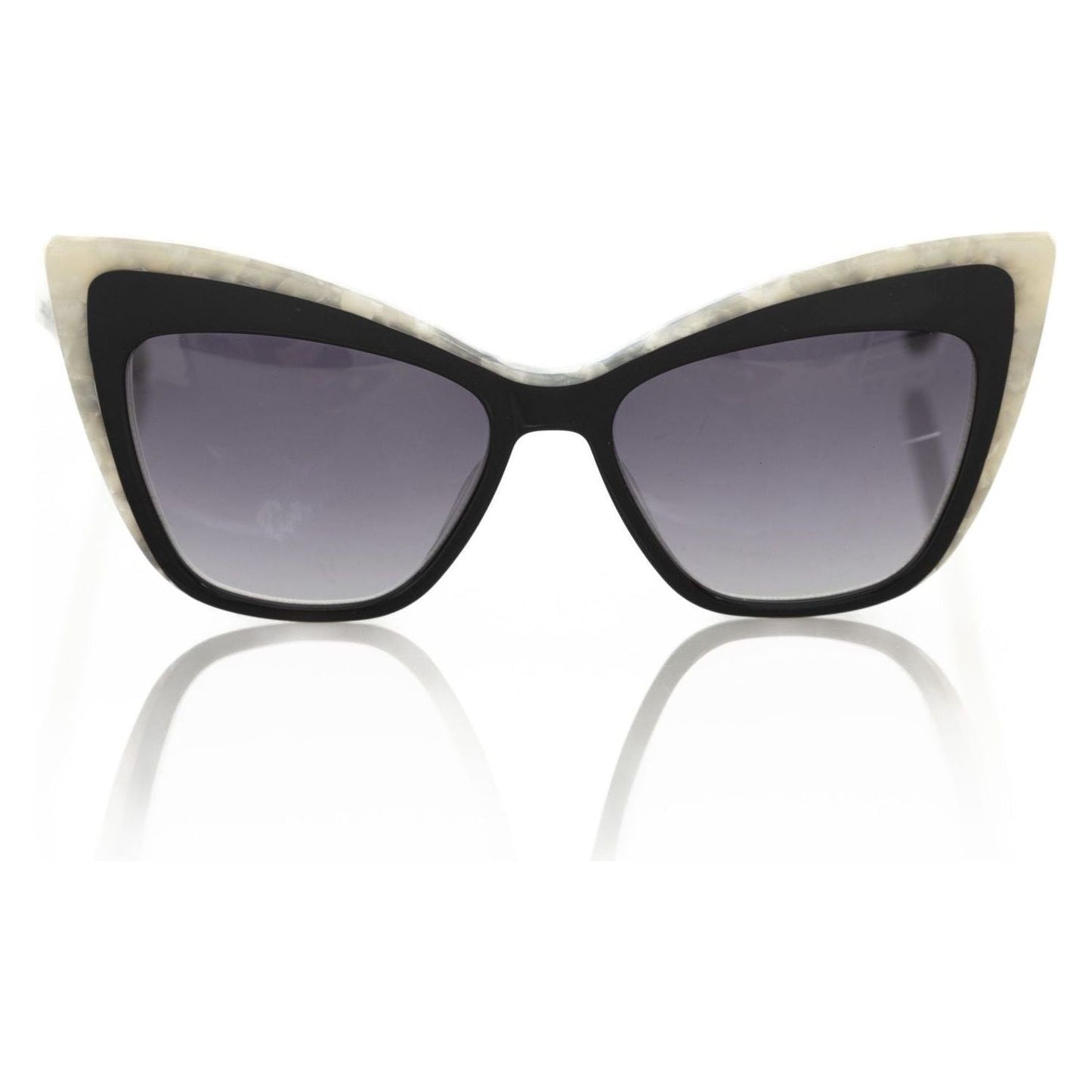 Frankie Morello Black Acetate Women Sunglass Frankie Morello Slate Gray