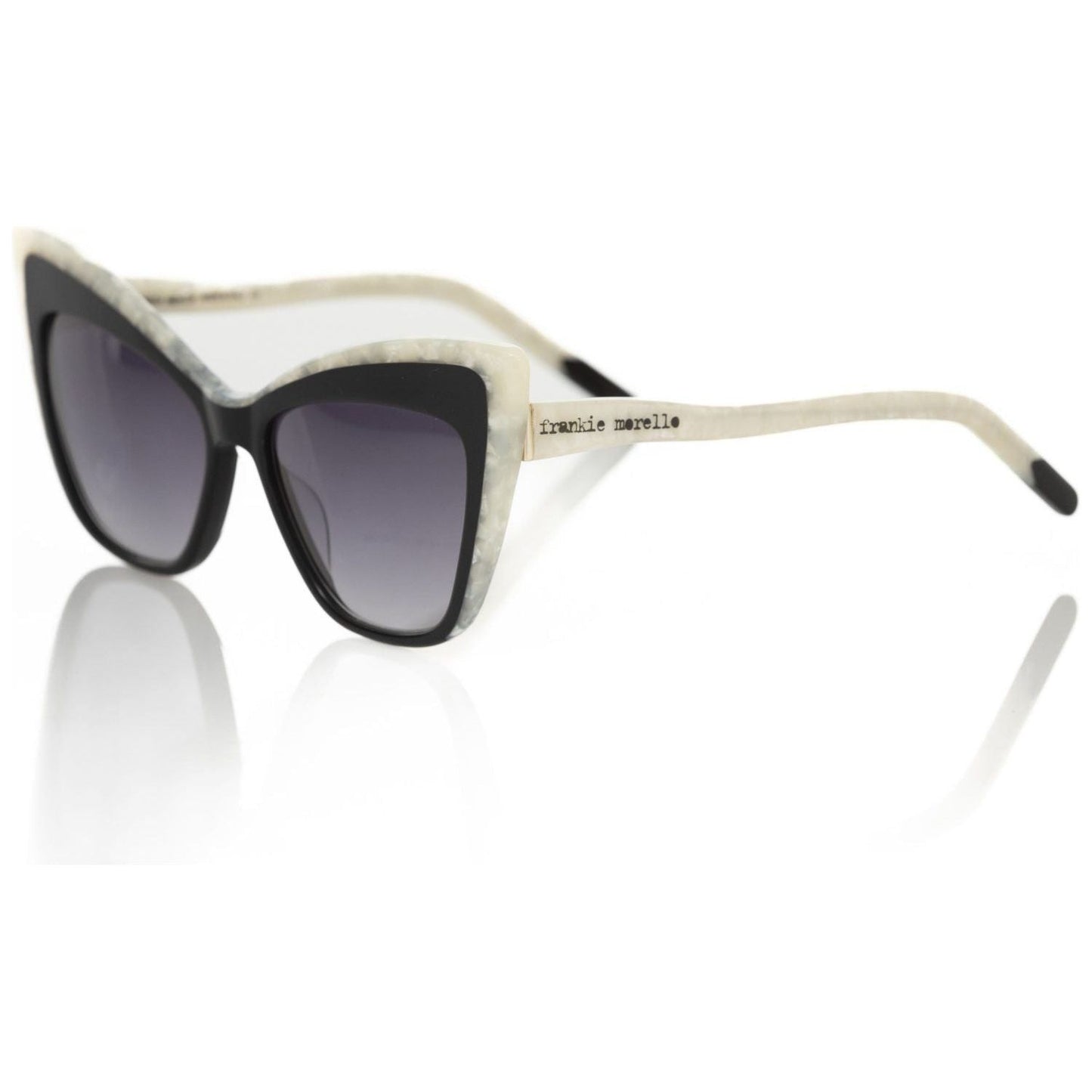 Frankie Morello Black Acetate Women Sunglass Frankie Morello Dark Slate Gray
