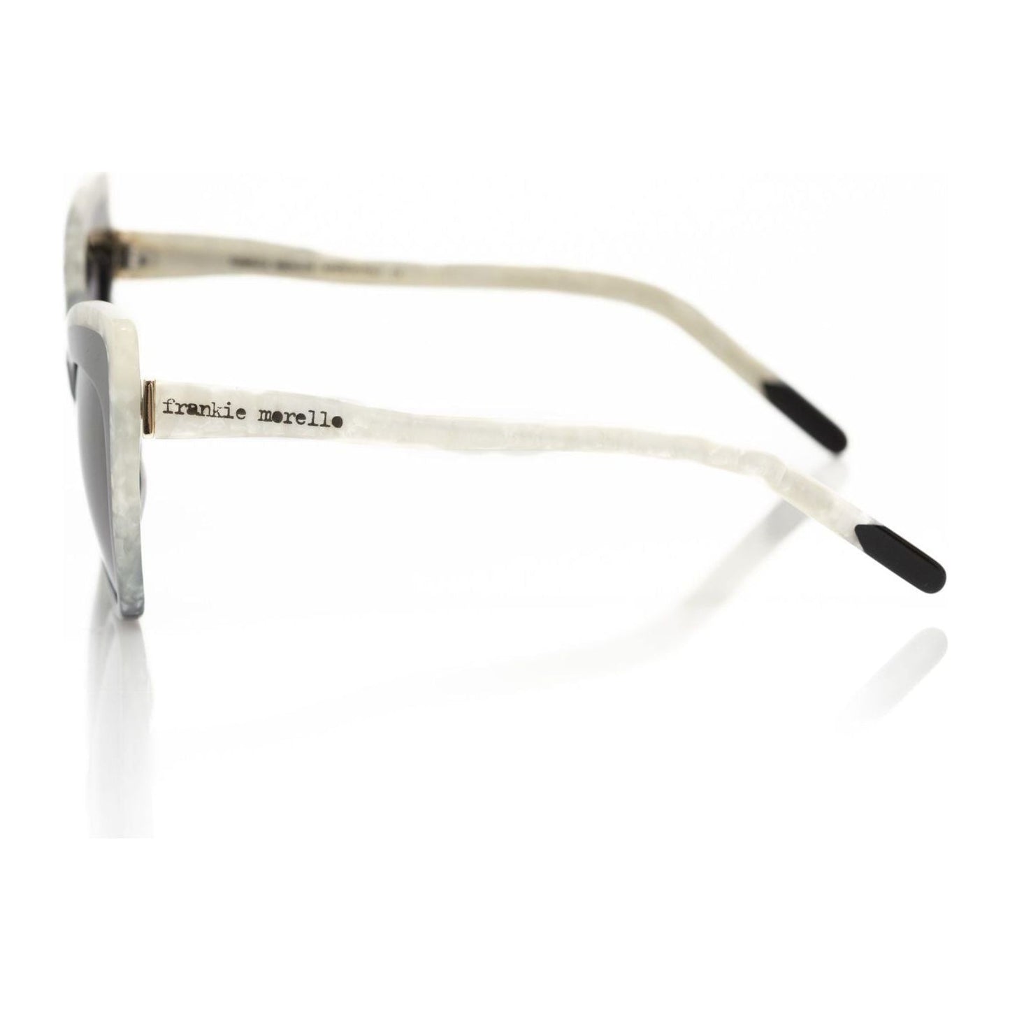 Frankie Morello Black Acetate Women Sunglass Frankie Morello Light Gray