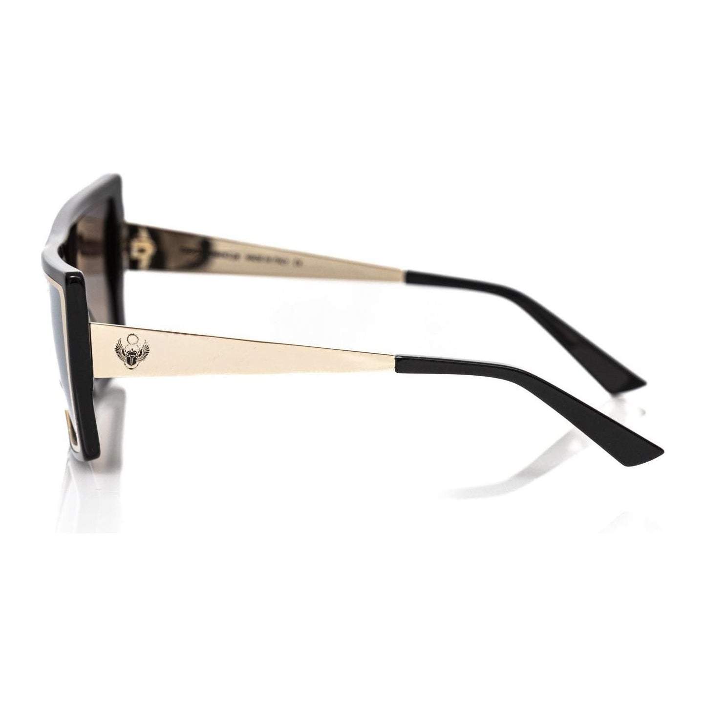 Frankie Morello Black Acetate Women's Sunglass Frankie Morello Dark Slate Gray