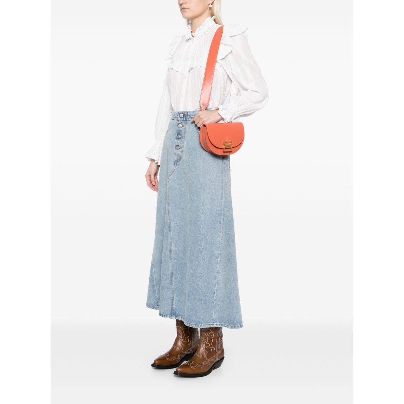 Chloè Chloé Marcie Crossbody Bag Shoulder Chloè White Smoke