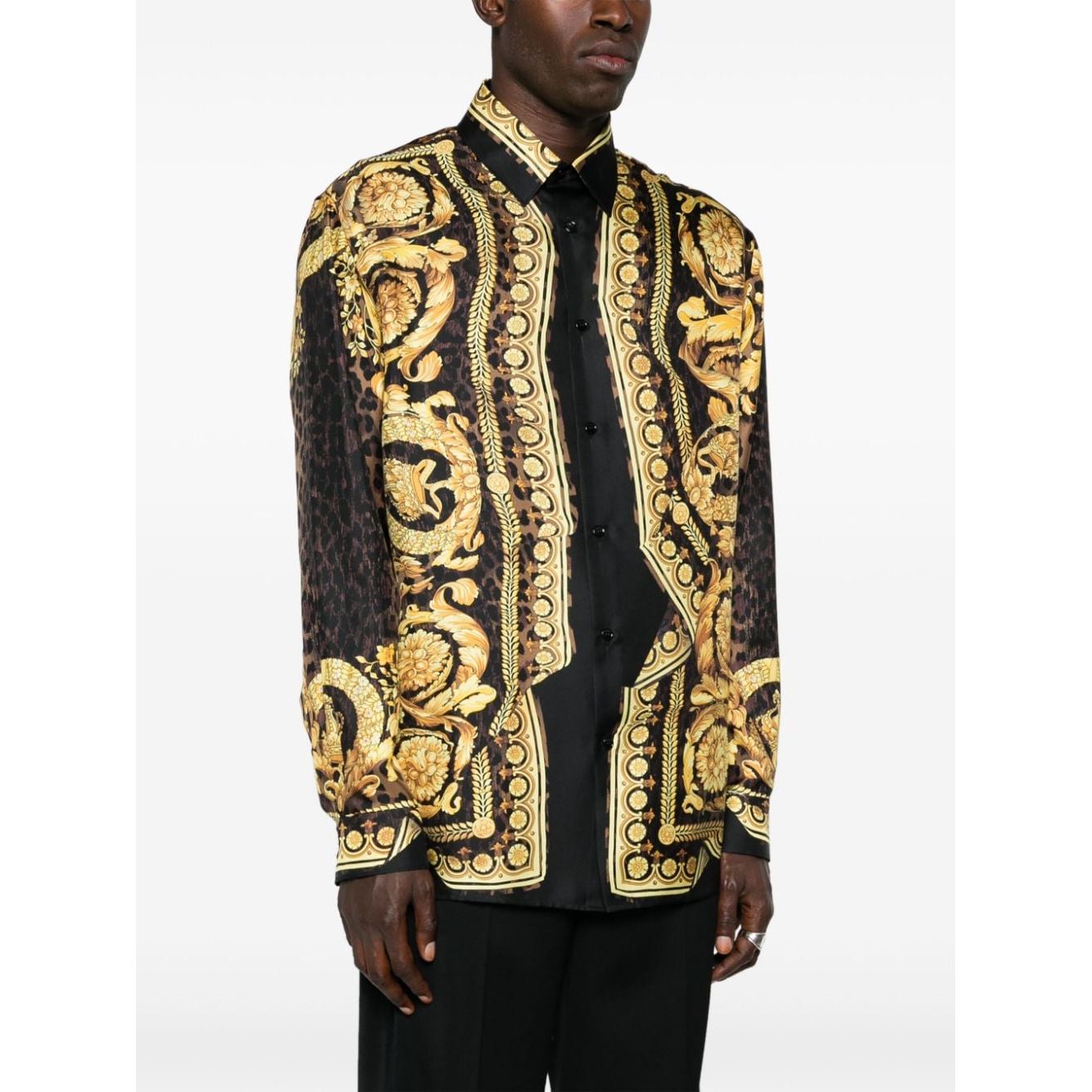Versace Barocco-print shirt Shirts Versace Beige