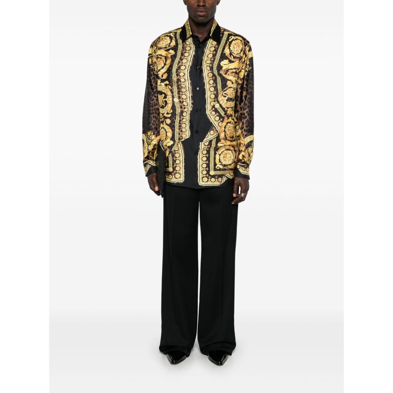 Versace Barocco-print shirt Shirts Versace Black