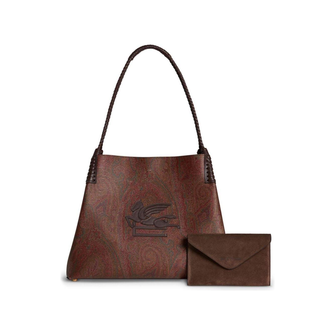 Etro medium Paisley Libra Tote Bag in Brown Shopper Etro Dark Olive Green