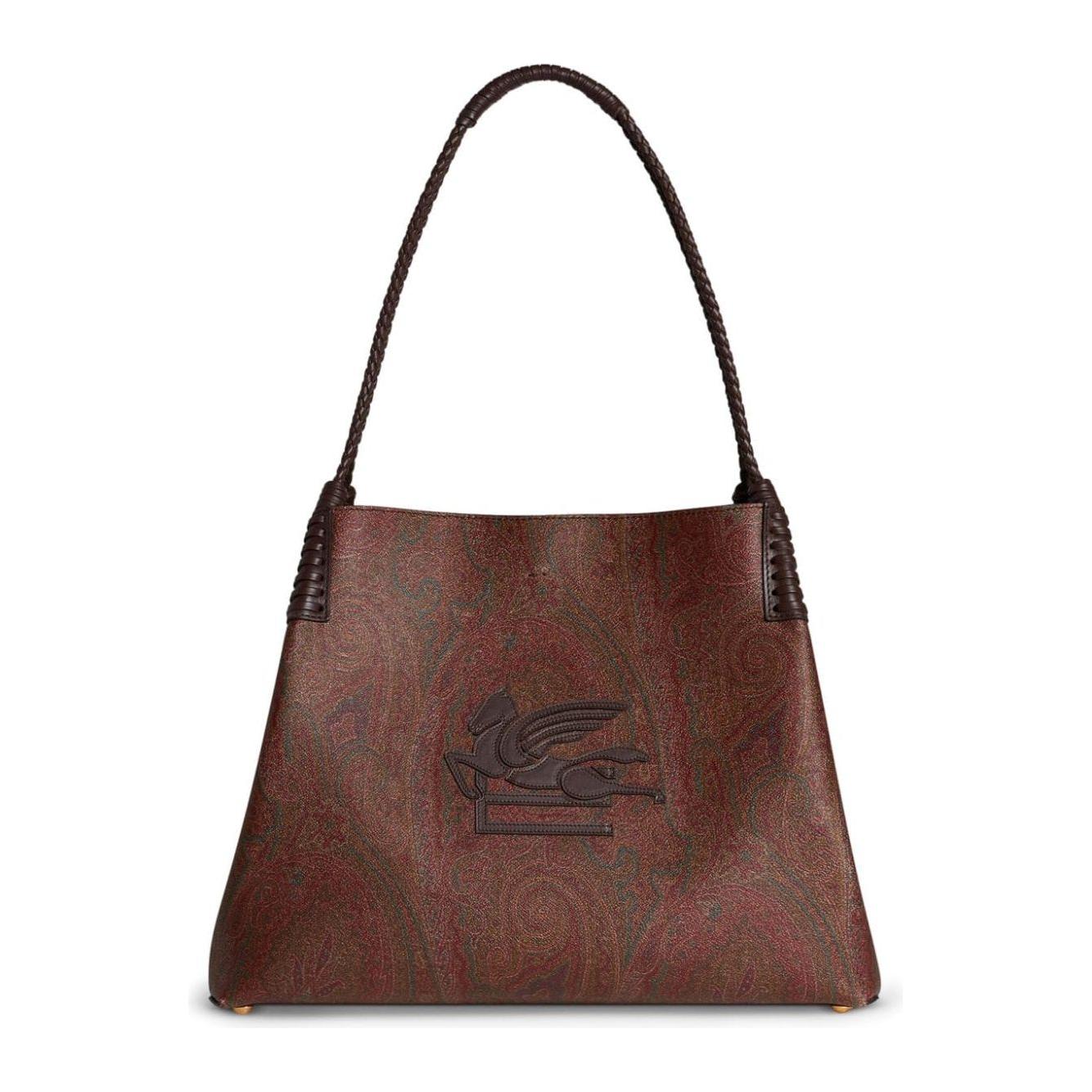 Etro medium Paisley Libra Tote Bag in Brown Shopper Etro Dark Olive Green