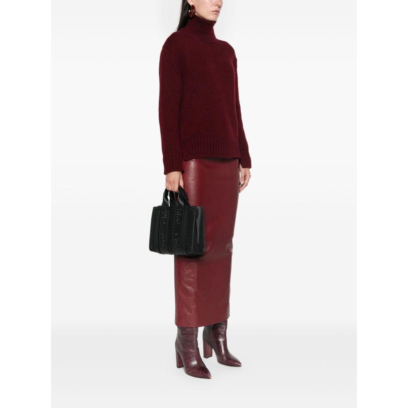 Chloè Small Woody Tote Bag In Grained Leather in Black Shopper Chloè Dark Slate Gray