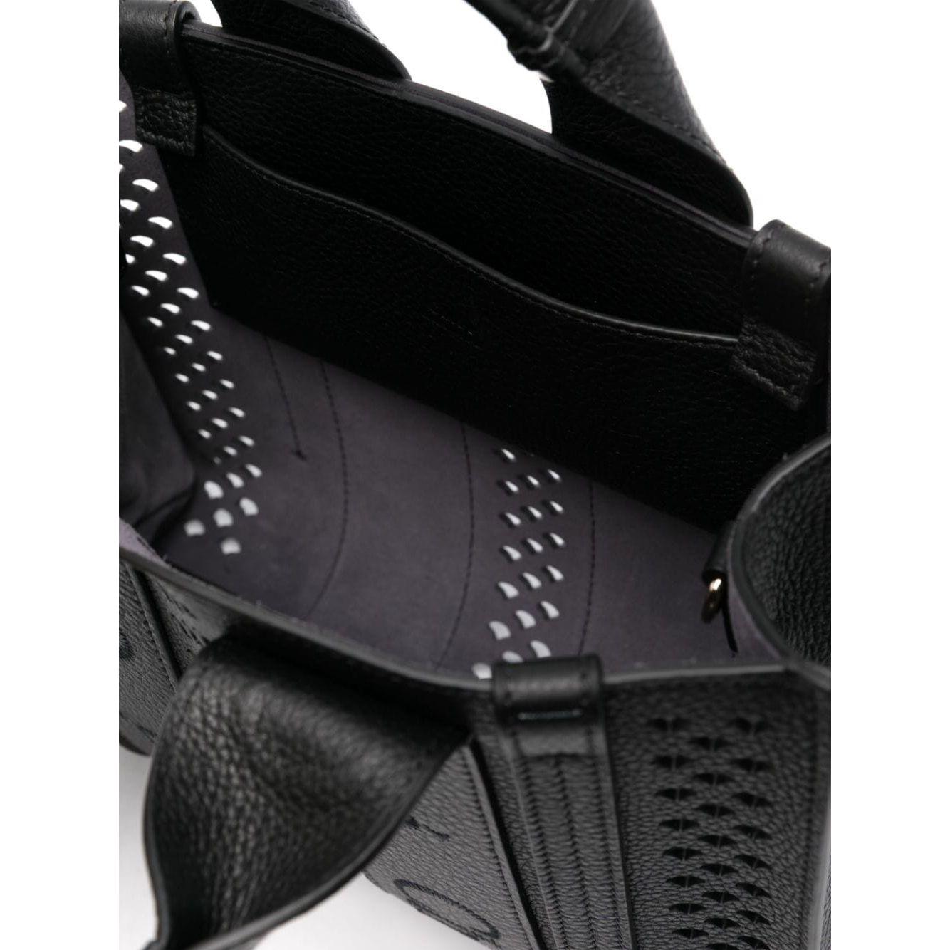 Chloè Small Woody Tote Bag In Grained Leather in Black Shopper Chloè Black
