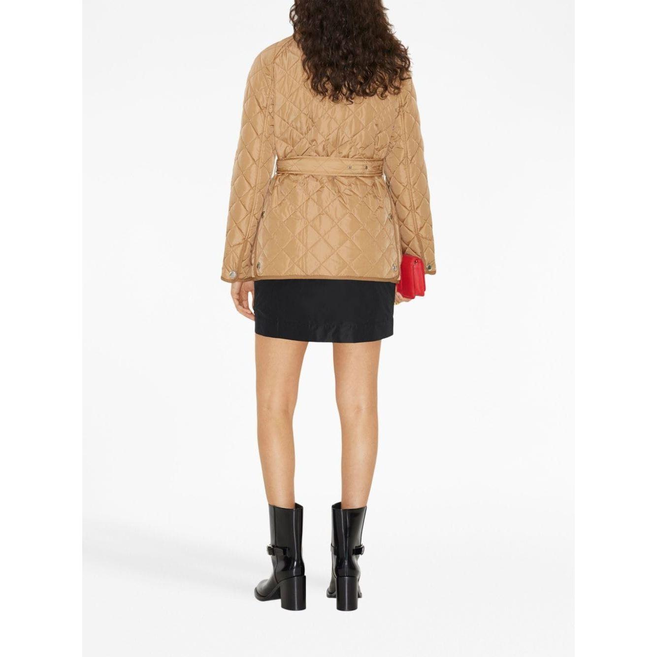 Burberry EKD-embroidered diamond-quilted jacket