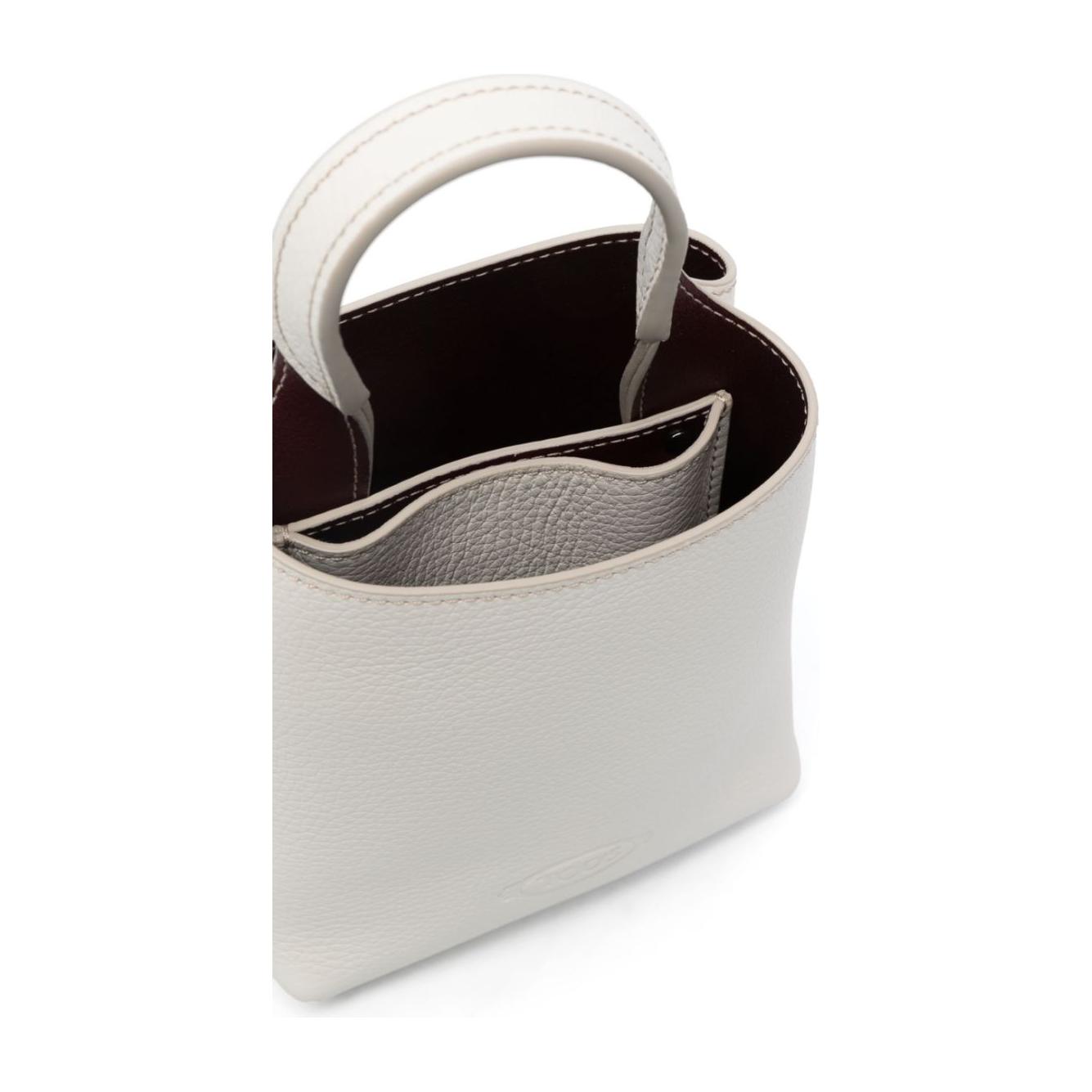 Tod's debossed-logo leather mini bag Clutches Tod'S Light Gray