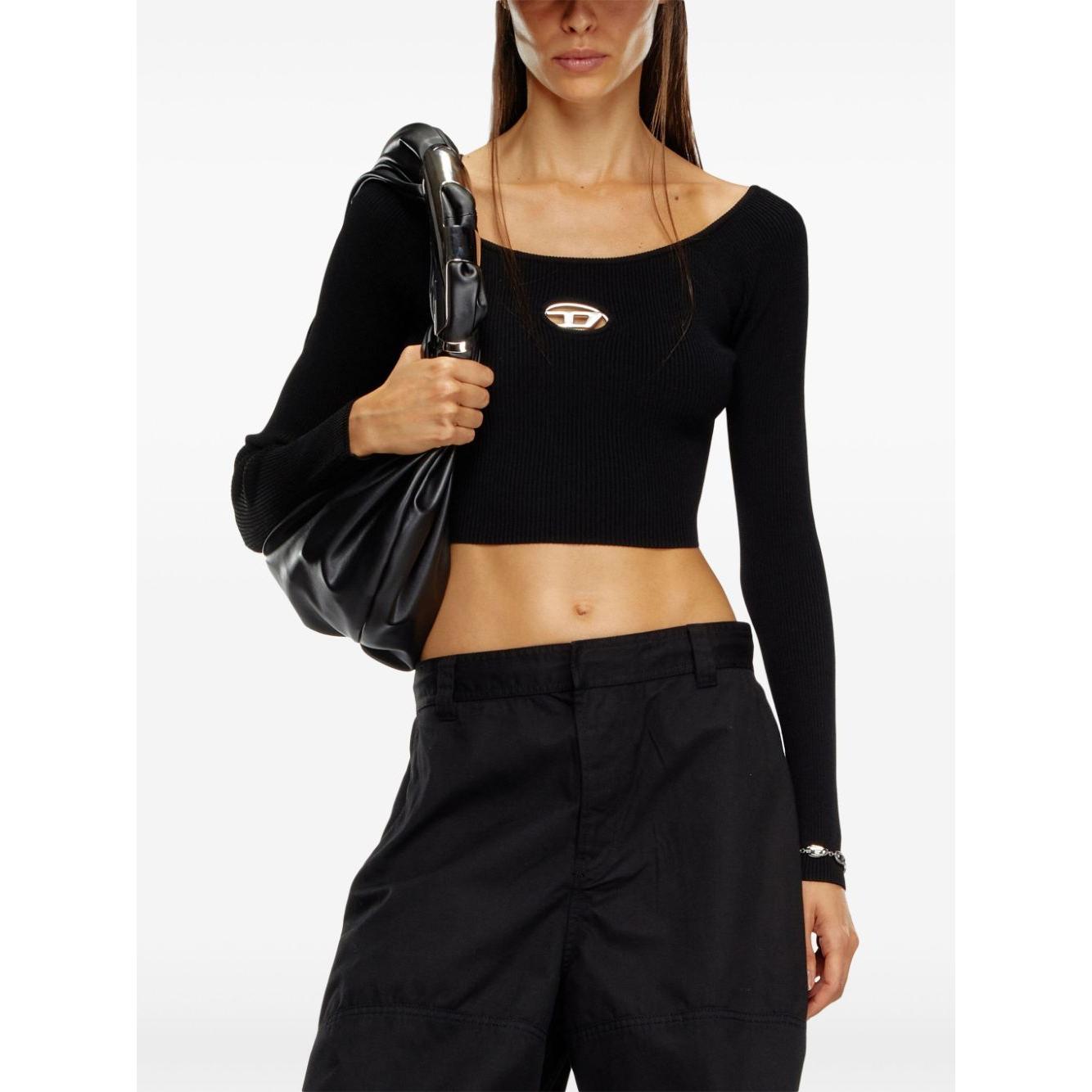 Diesel Top Black Topwear Diesel White Smoke