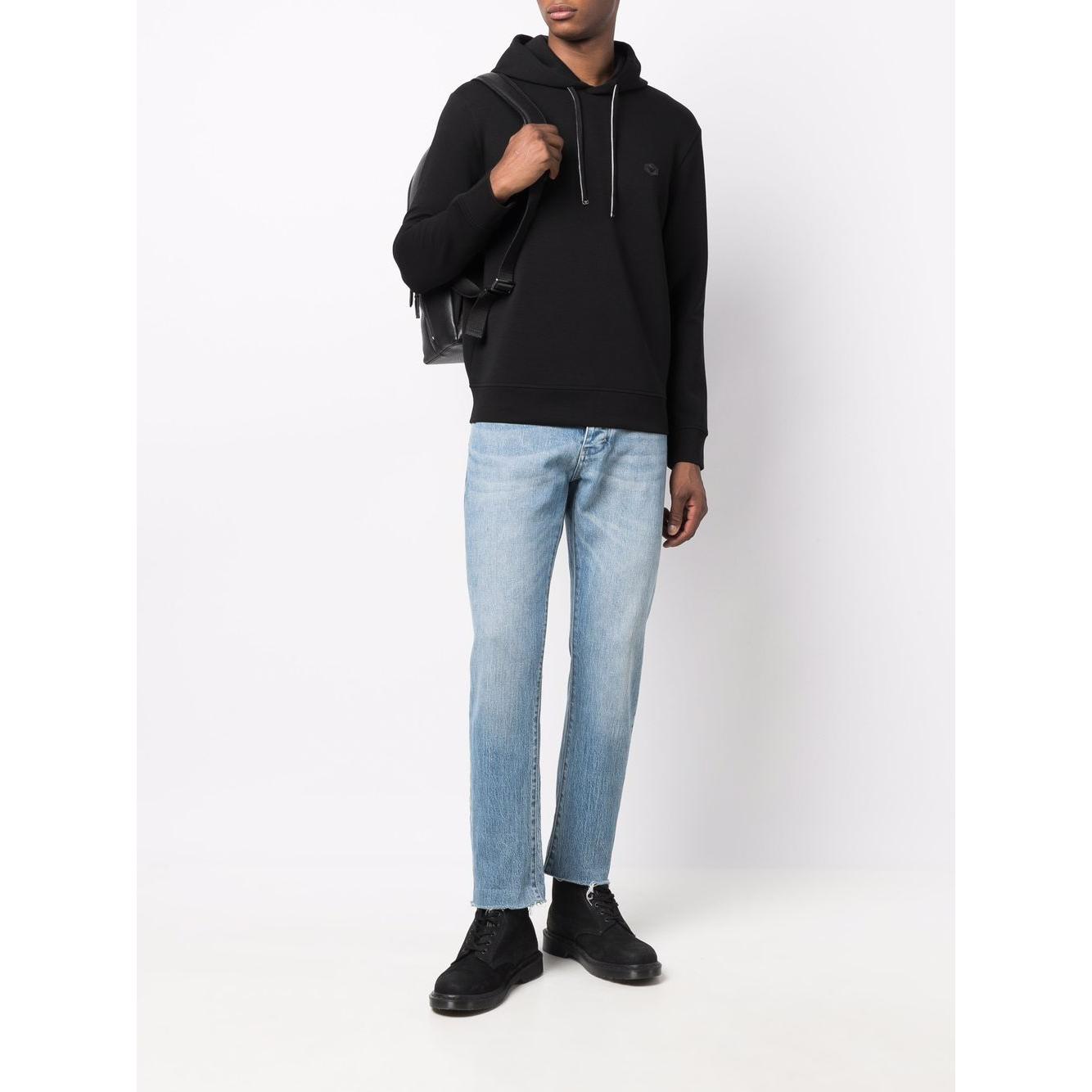 Emporio Armani Hooded sweatshirt with micro logo patch Topwear Emporio Armani Dark Slate Gray