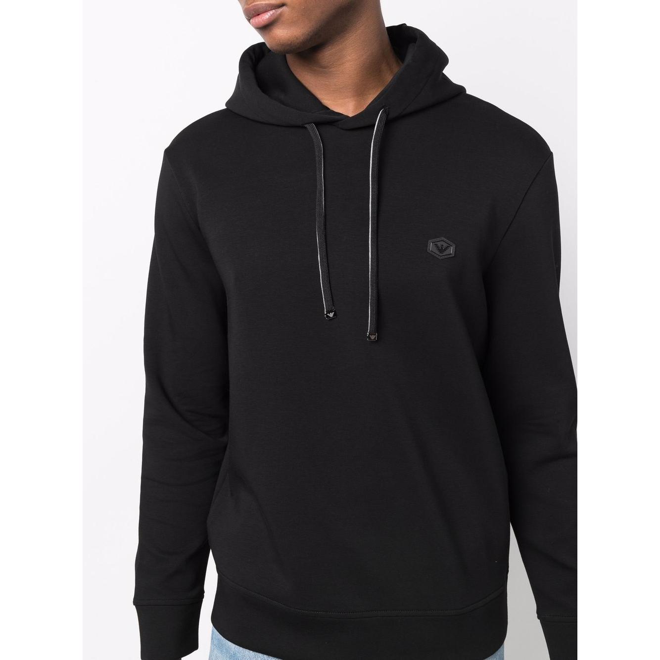 Emporio Armani Hooded sweatshirt with micro logo patch Topwear Emporio Armani Lavender