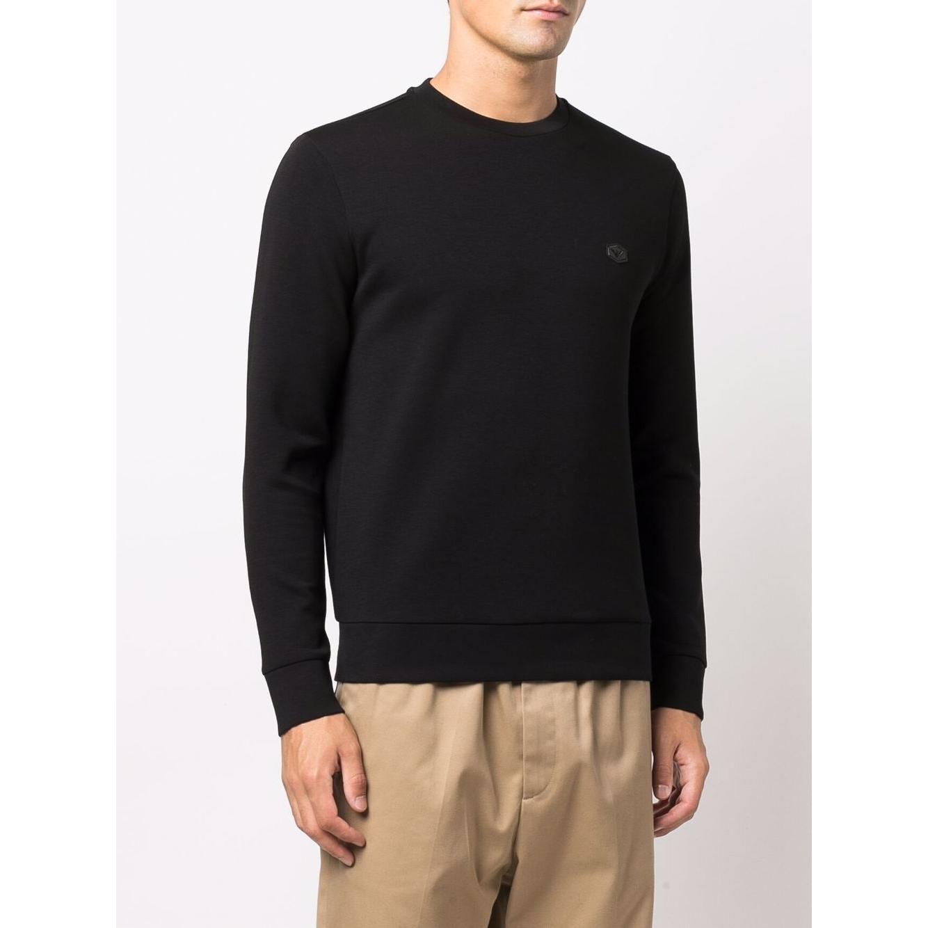 Emporio Armani logo-patch crew-neck Sweatshirt Topwear Emporio Armani Antique White