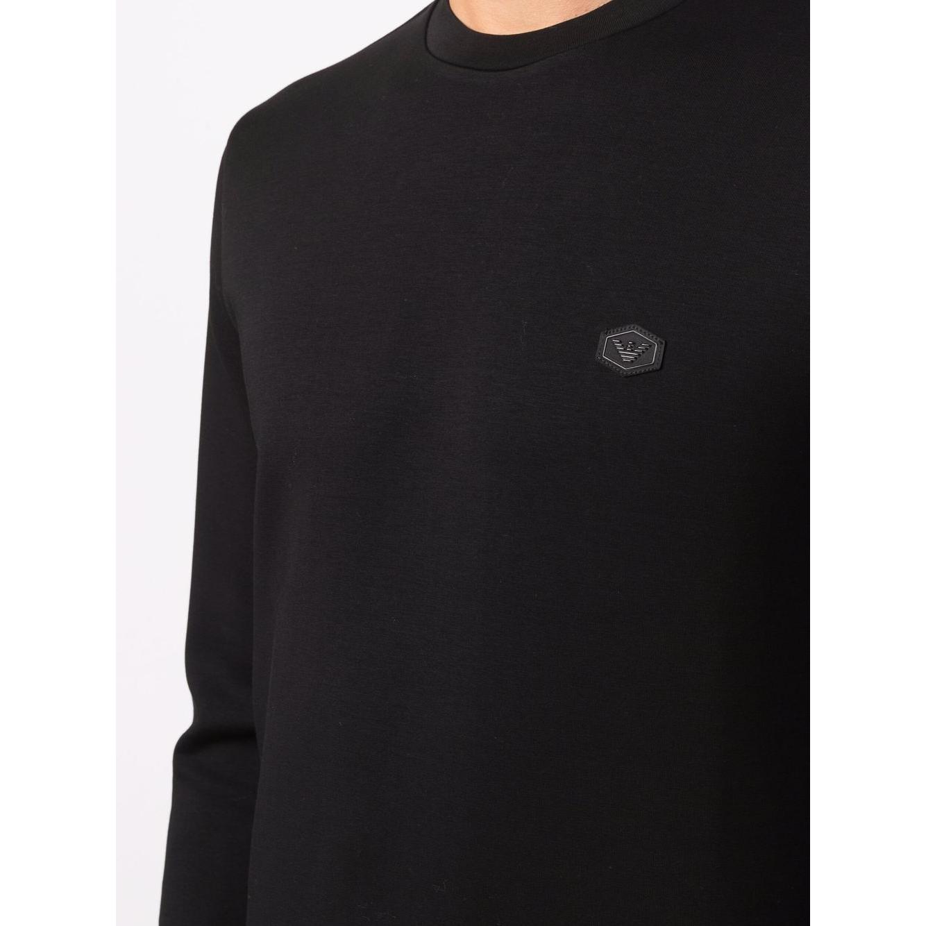 Emporio Armani logo-patch crew-neck Sweatshirt Topwear Emporio Armani Black