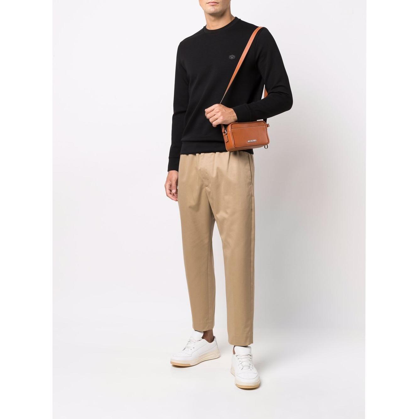 Emporio Armani logo-patch crew-neck Sweatshirt Topwear Emporio Armani Antique White