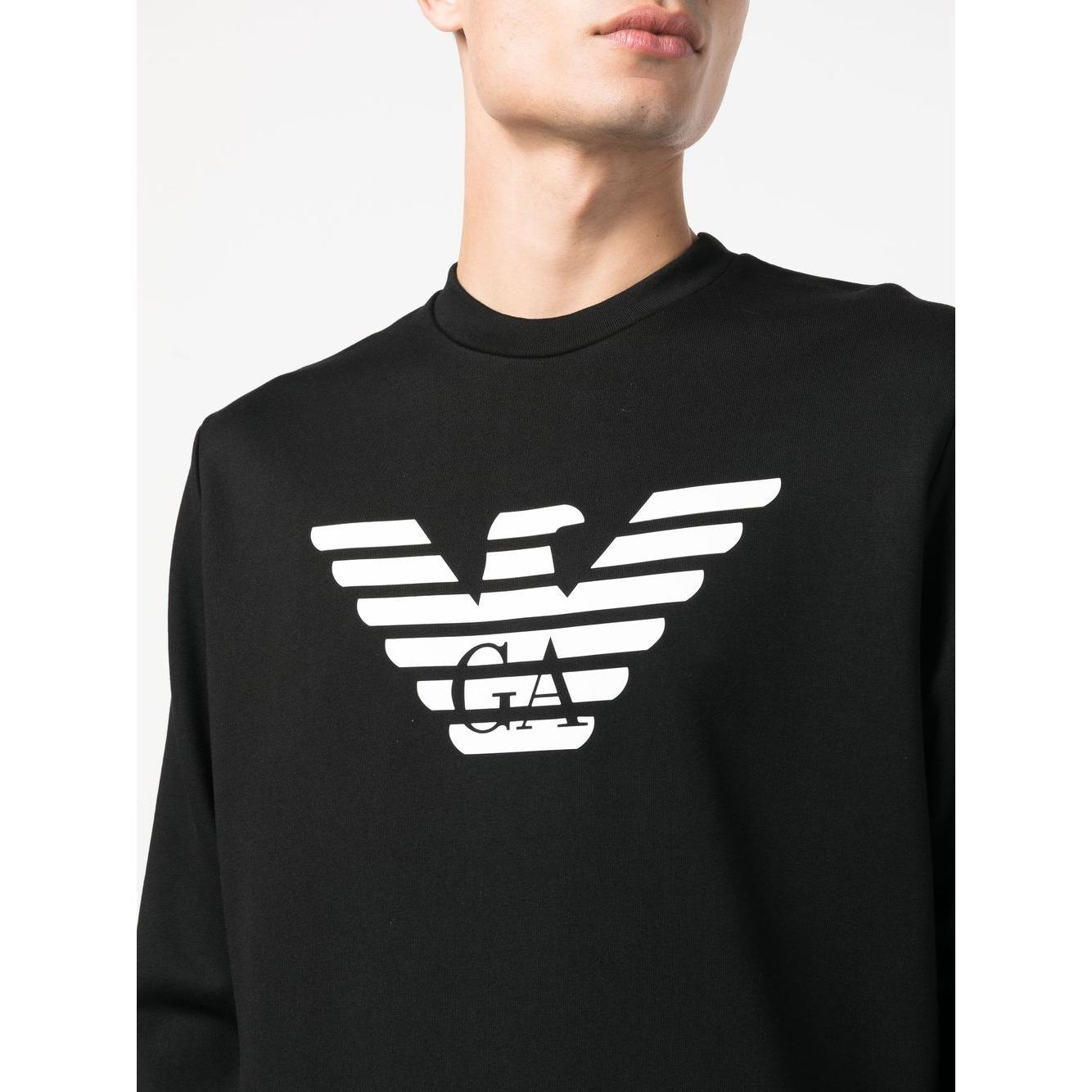 Emporio Armani Modal-blend sweatshirt with logo print Topwear Emporio Armani Black