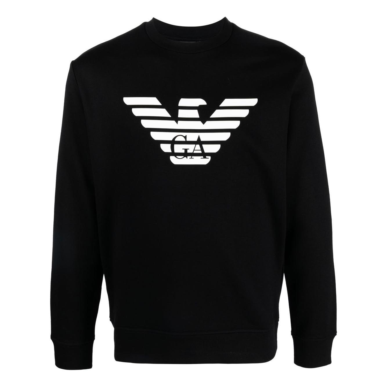 Emporio Armani Modal-blend sweatshirt with logo print Topwear Emporio Armani Black