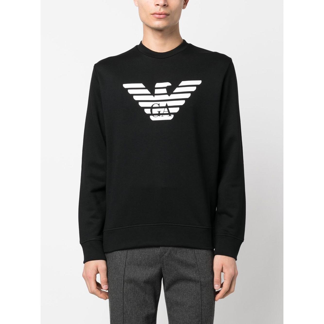 Emporio Armani Modal-blend sweatshirt with logo print Topwear Emporio Armani Antique White