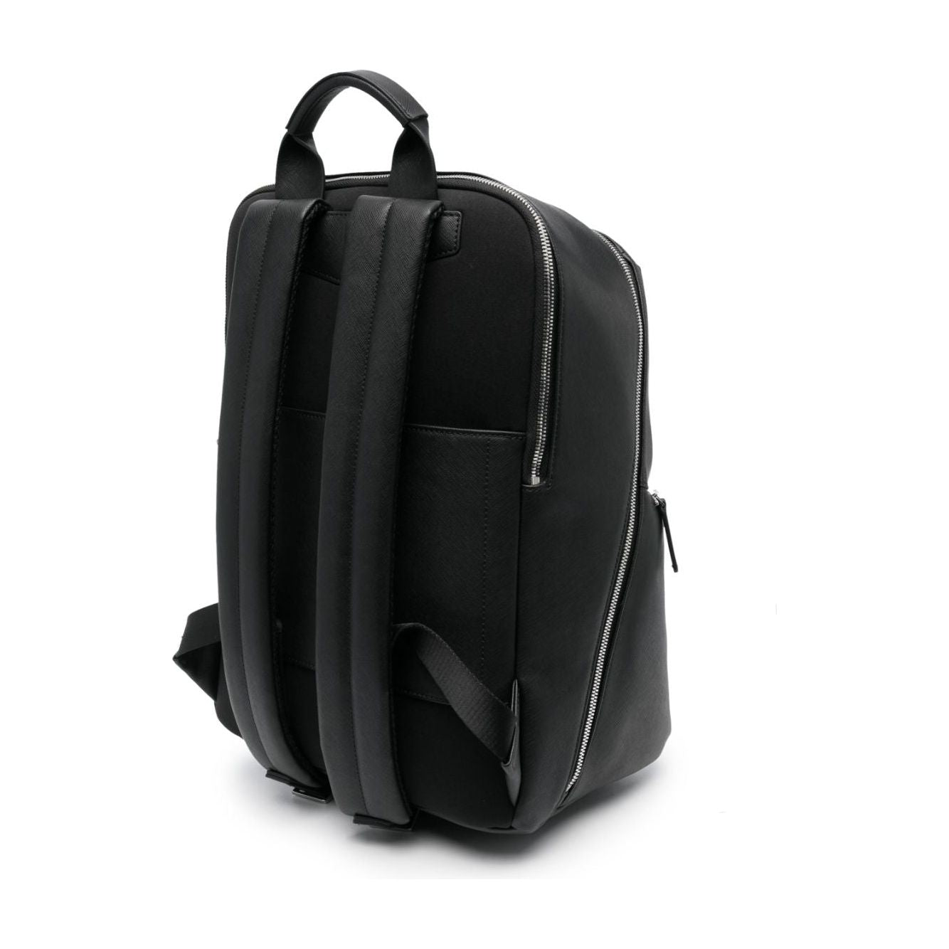 Emporio Armani ASV regenerated Saffiano leather backpack with eagle plate Backpacks Emporio Armani Black