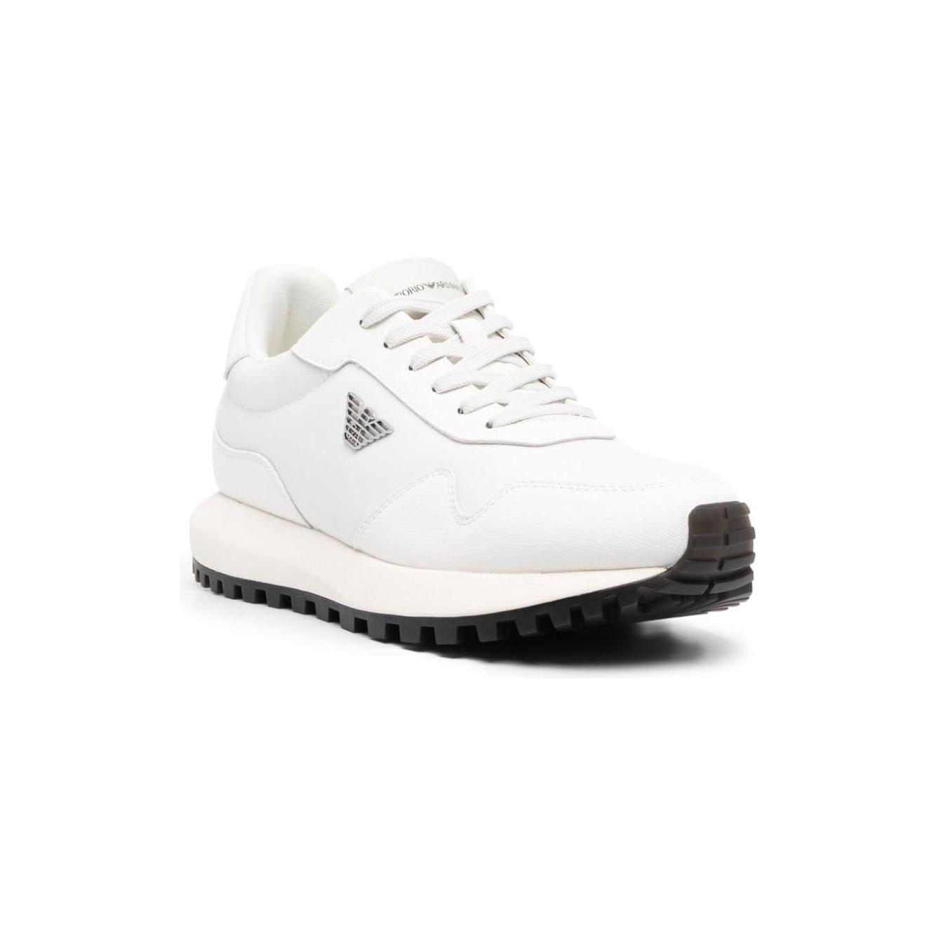 Emporio Armani Sneakers in recycled nylon with details in regenerated saffiano ASV Sneakers Emporio Armani White Smoke