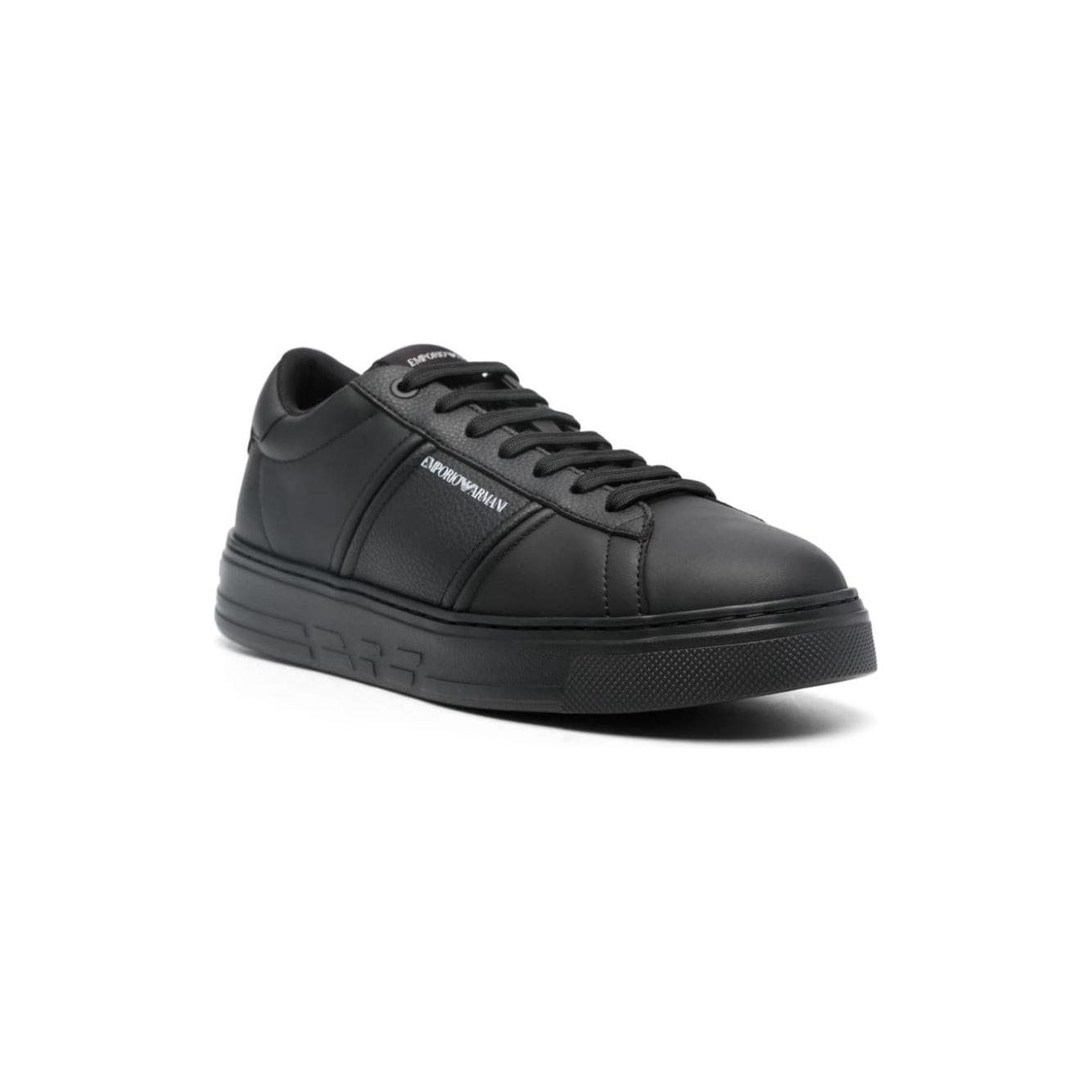 Emporio Armani logo-print leather sneakers black Sneakers Emporio Armani Dark Slate Gray