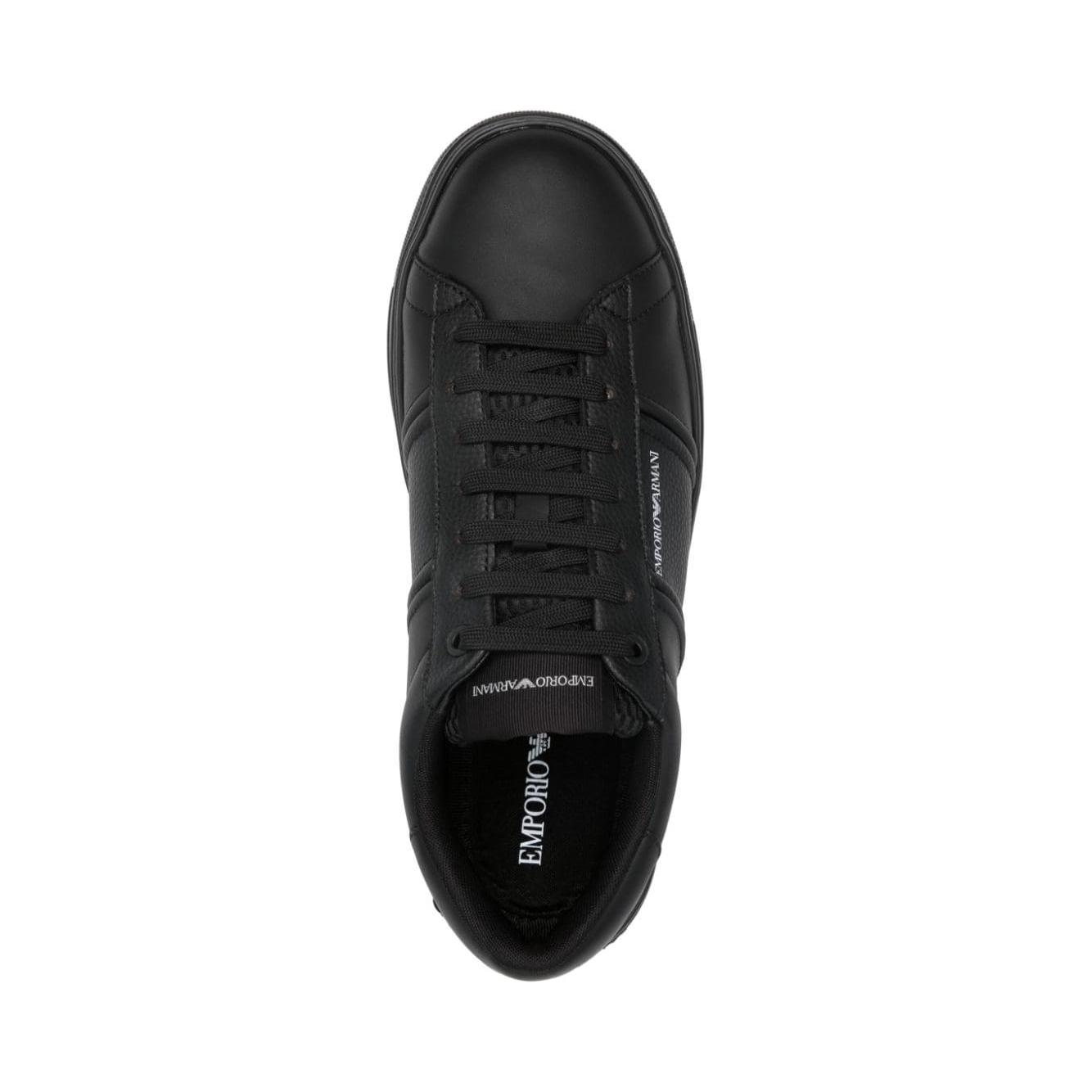 Emporio Armani logo-print leather sneakers black Sneakers Emporio Armani Dark Slate Gray