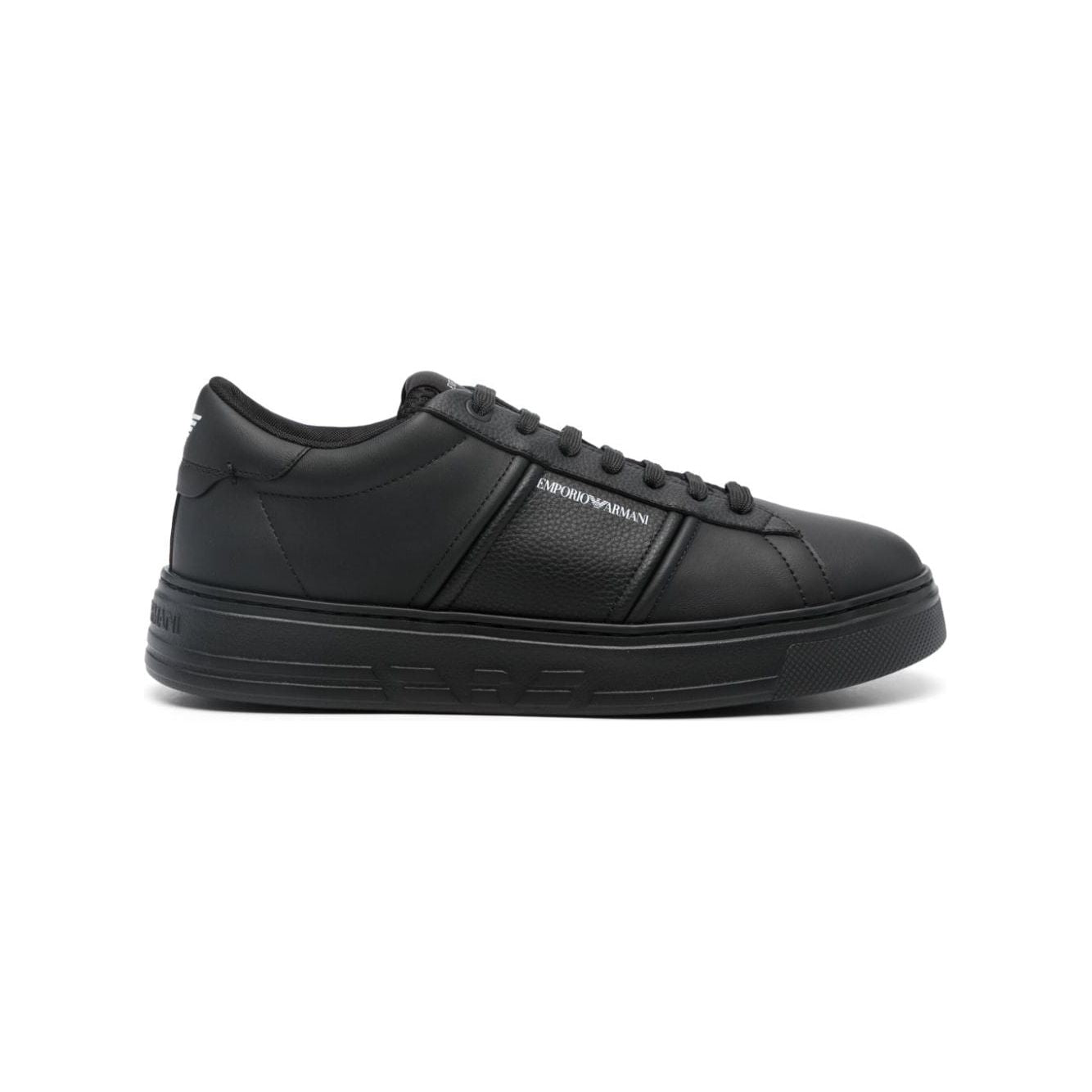 Emporio Armani logo-print leather sneakers black Sneakers Emporio Armani Dark Slate Gray