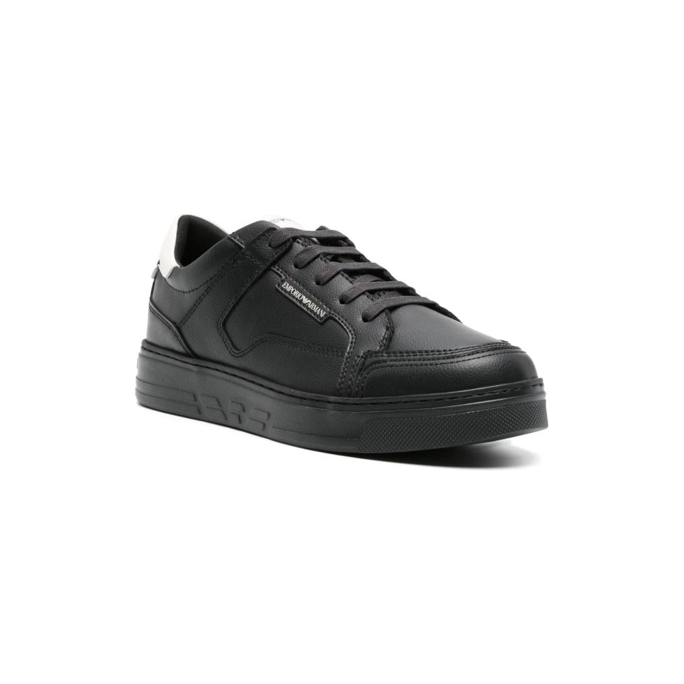 Emporio Armani lace-up leather sneakers Sneakers Emporio Armani Dark Slate Gray