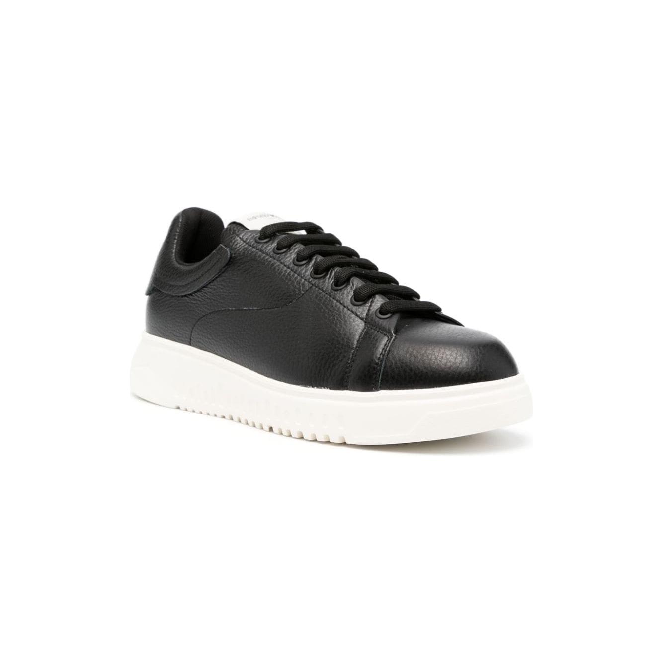 Emporio Armani tumbled leather sneakers Sneakers Emporio Armani White Smoke