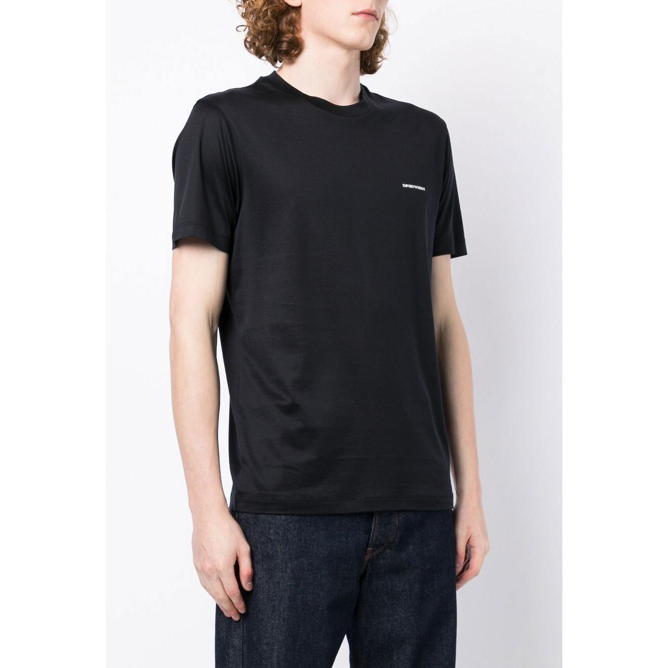 Emporio Armani logo-print Crew Neck T-shirt Topwear Emporio Armani Misty Rose