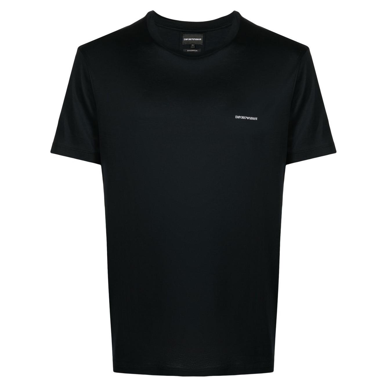Emporio Armani logo-print Crew Neck T-shirt Topwear Emporio Armani Black