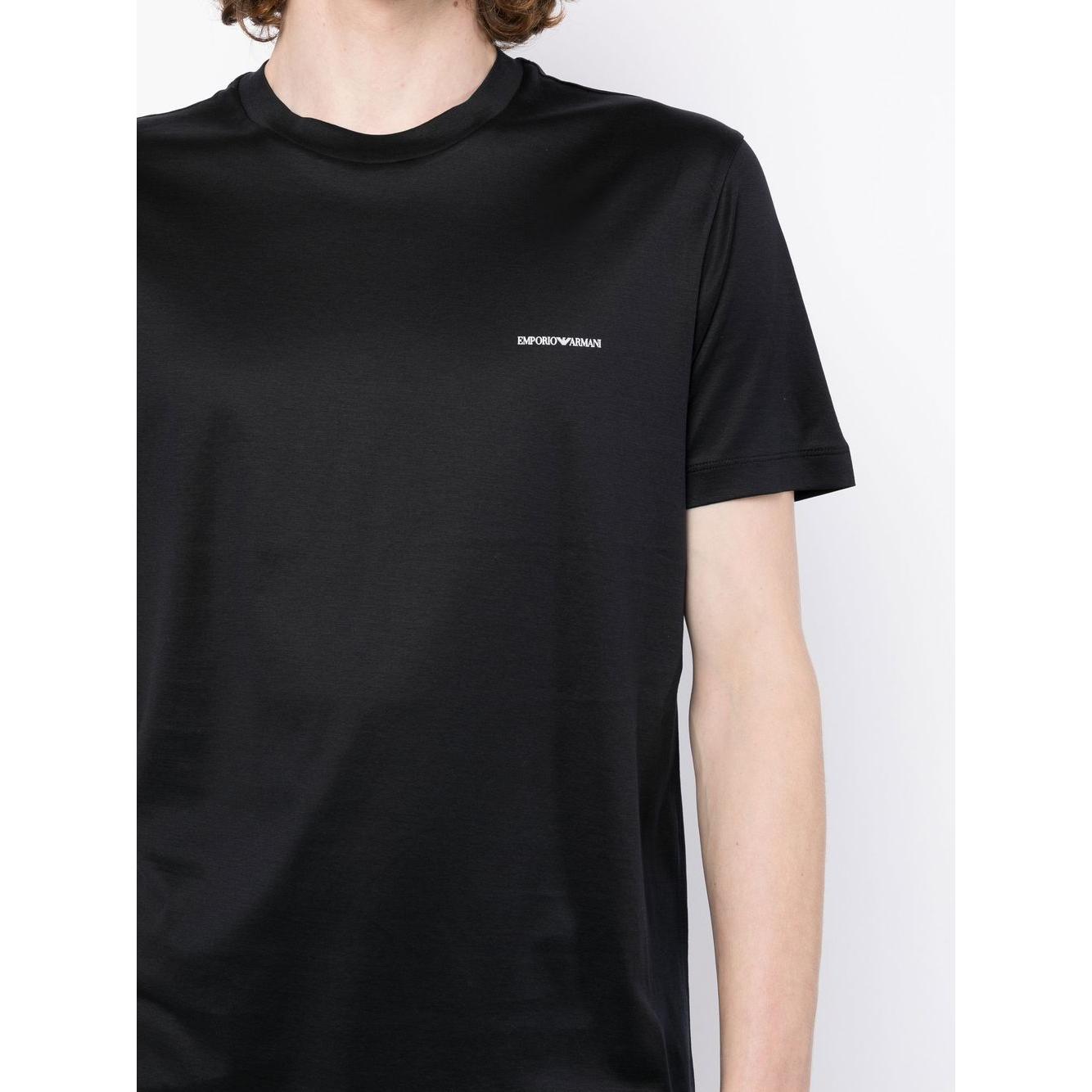 Emporio Armani logo-print Crew Neck T-shirt Topwear Emporio Armani Black
