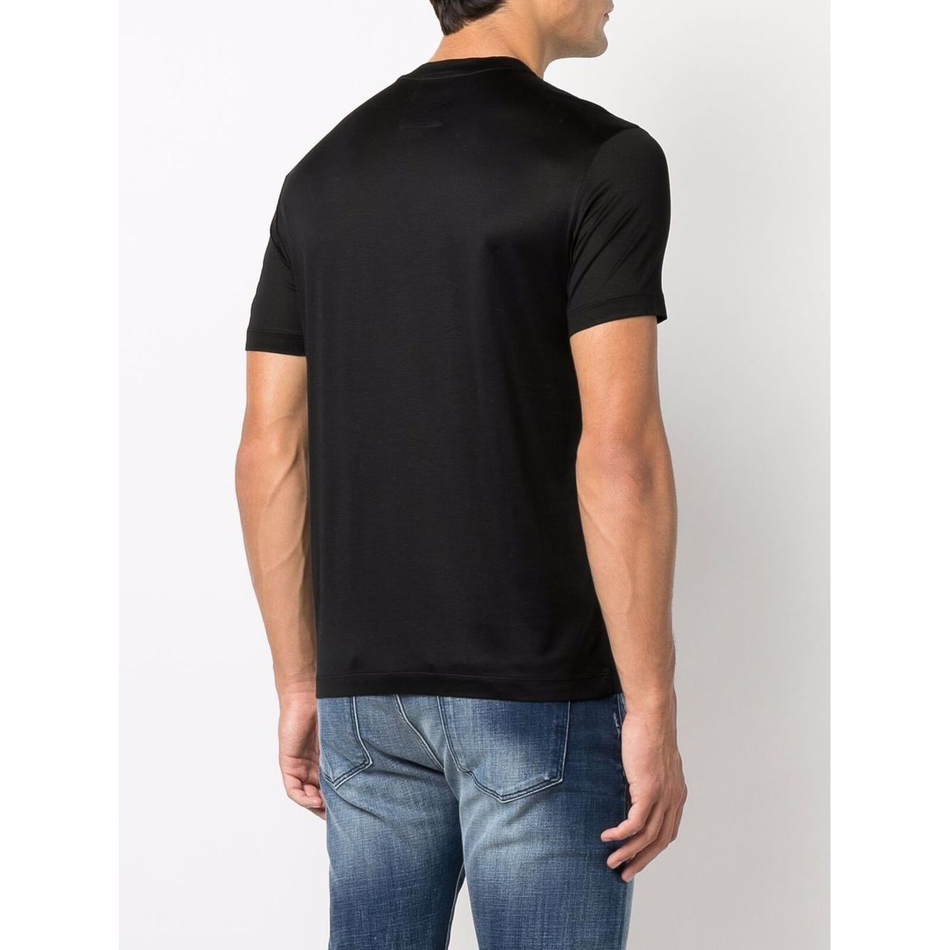 Emporio Armani ASV Lyocell blend jersey T-shirt with micro logo lettering Topwear Emporio Armani Light Gray