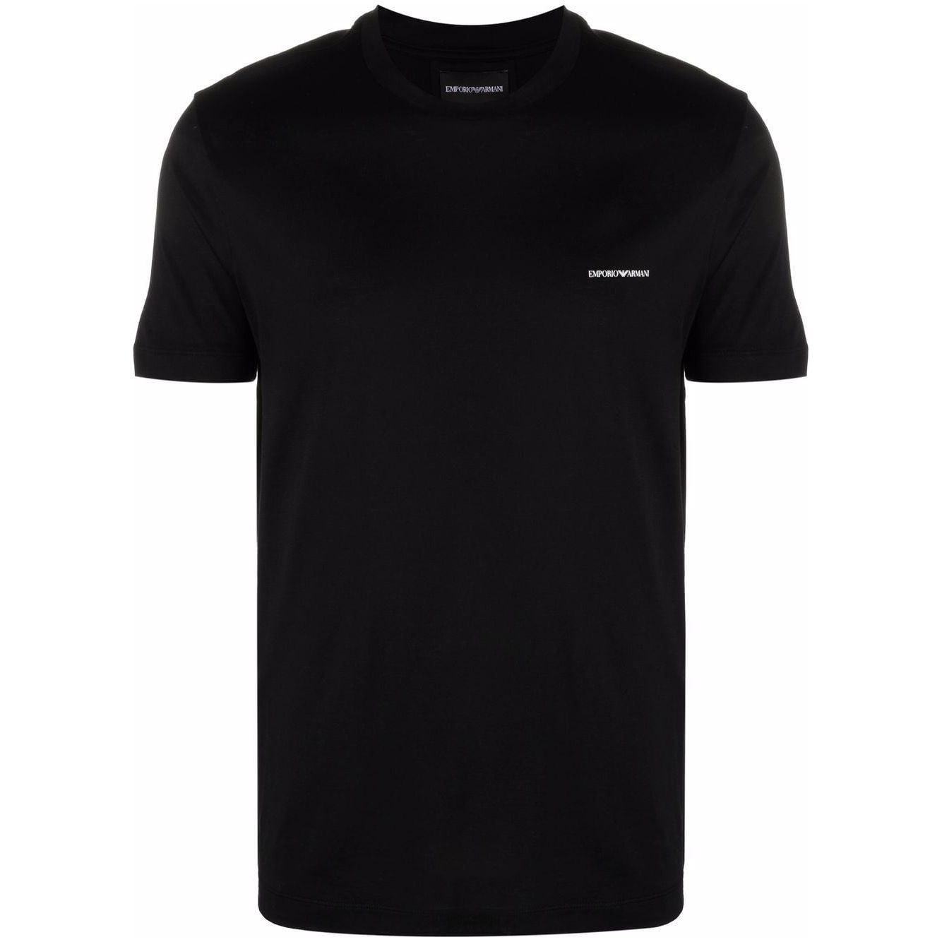 Emporio Armani ASV Lyocell blend jersey T-shirt with micro logo lettering Topwear Emporio Armani Black