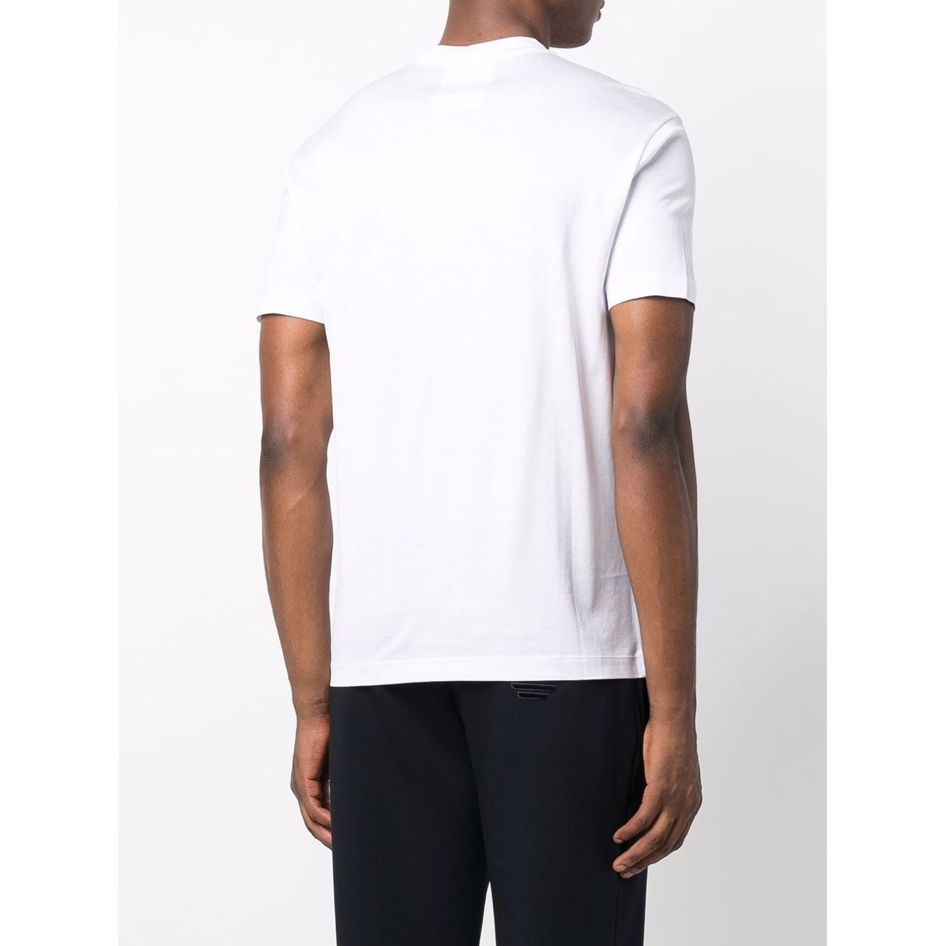 Emporio Armani White logo-patch short-sleeve T-shirt Topwear Emporio Armani Dark Slate Gray