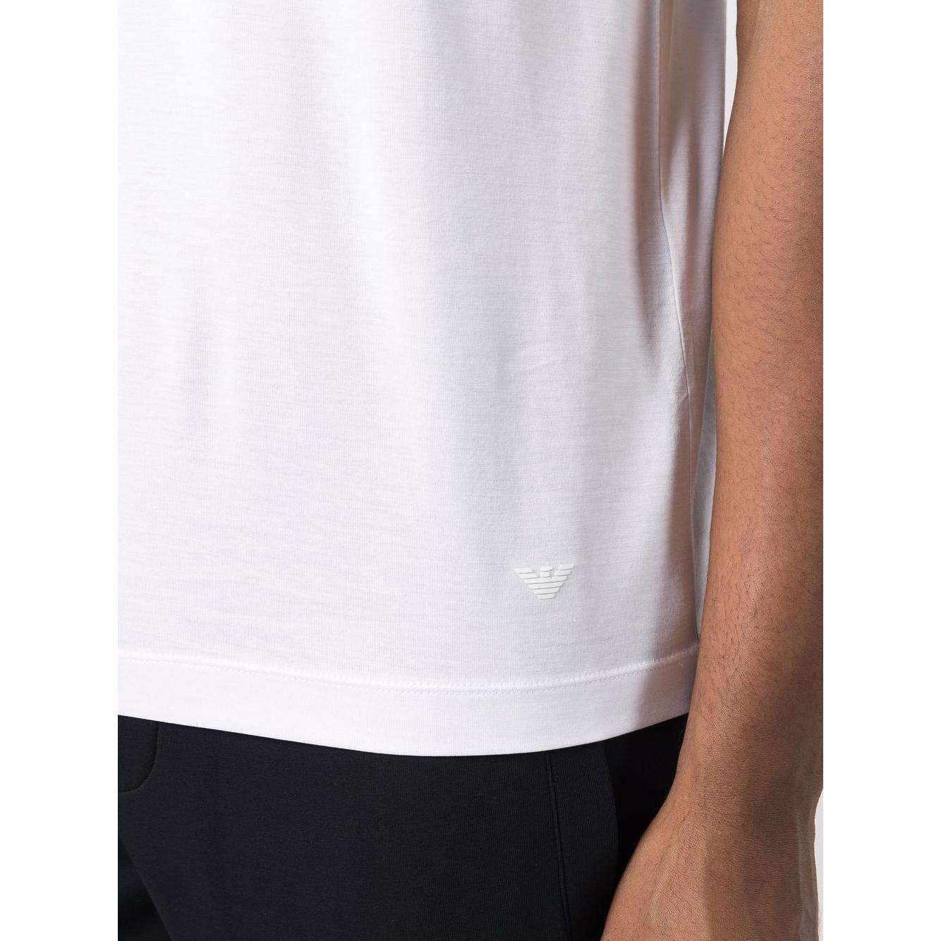 Emporio Armani White logo-patch short-sleeve T-shirt Topwear Emporio Armani Black