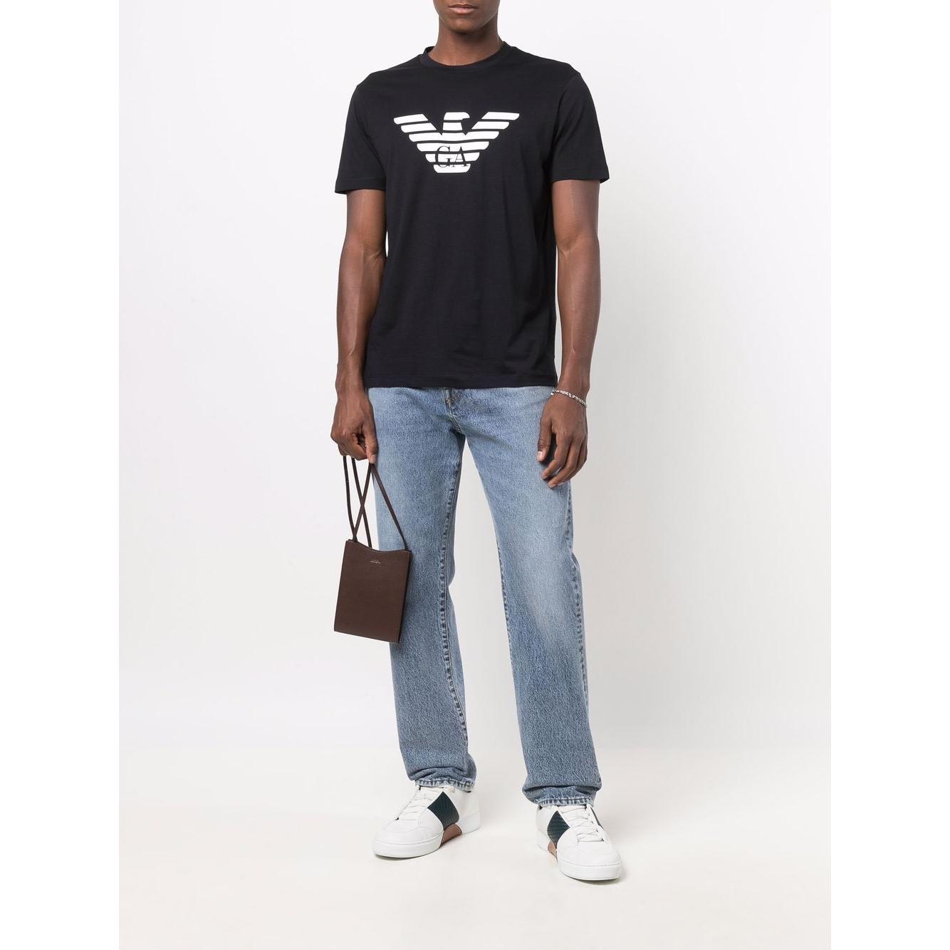 Emporio Armani logo print cotton T-shirt Topwear Emporio Armani White Smoke