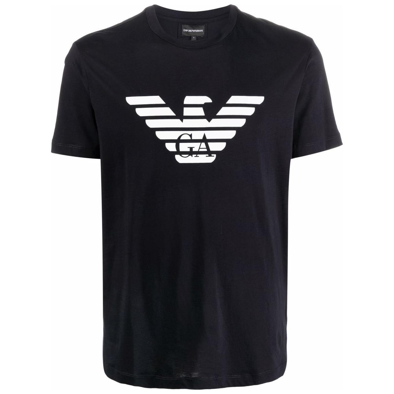Emporio Armani logo print cotton T-shirt Topwear Emporio Armani Black