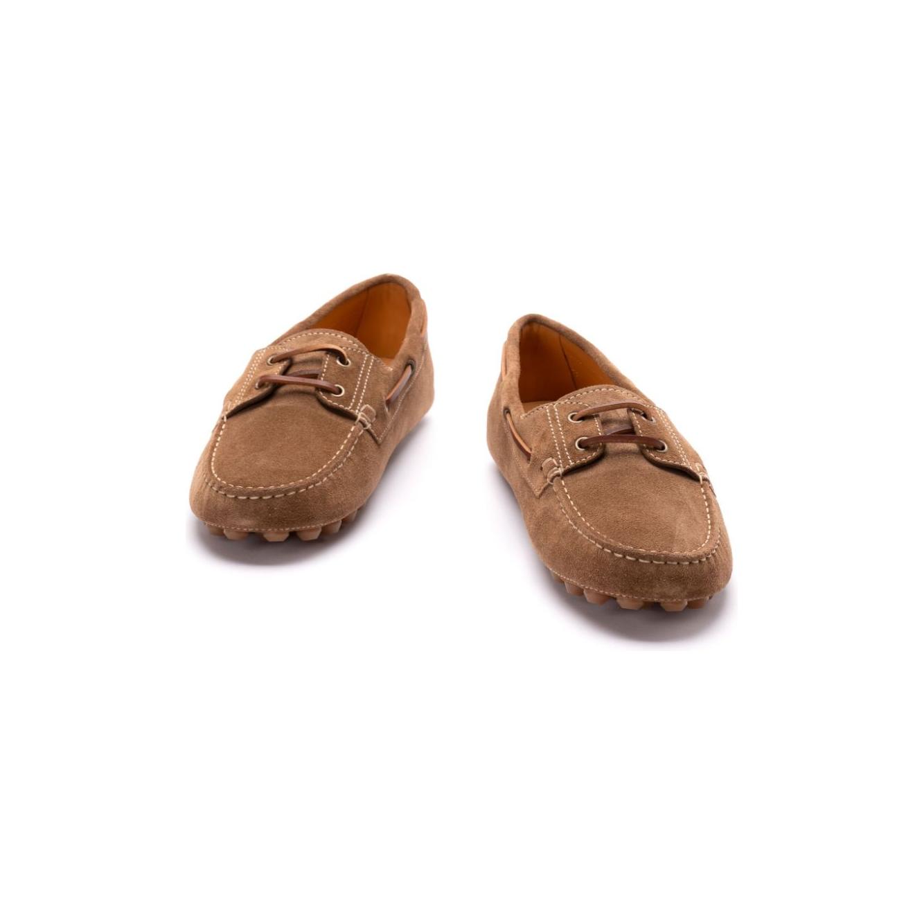 Tod's Flat Suede Leather Men Moccasins Brown Moccasins Tod'S Sienna