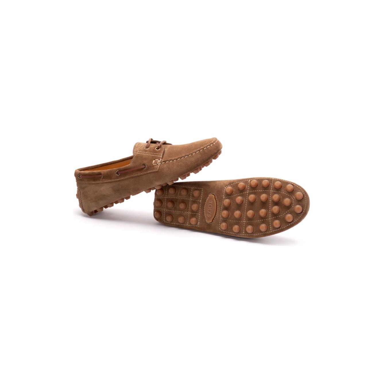 Tod's Flat Suede Leather Men Moccasins Brown Moccasins Tod'S Sienna