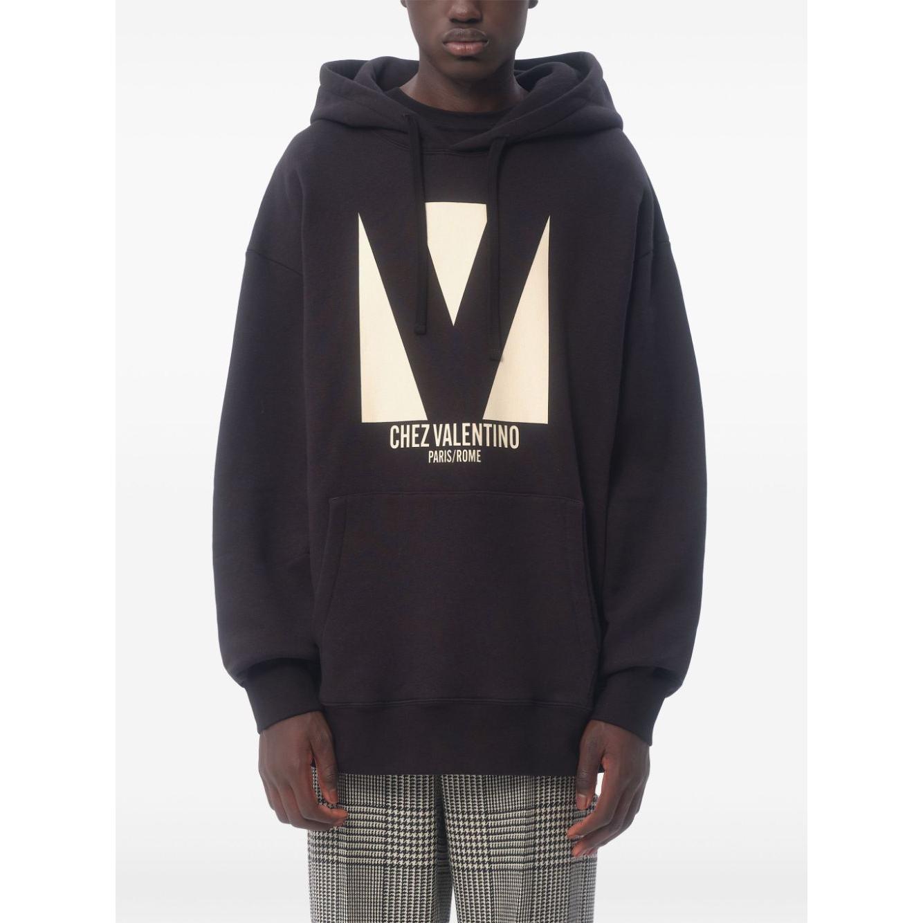 Valentino Sweaters Black Topwear Valentino White Smoke