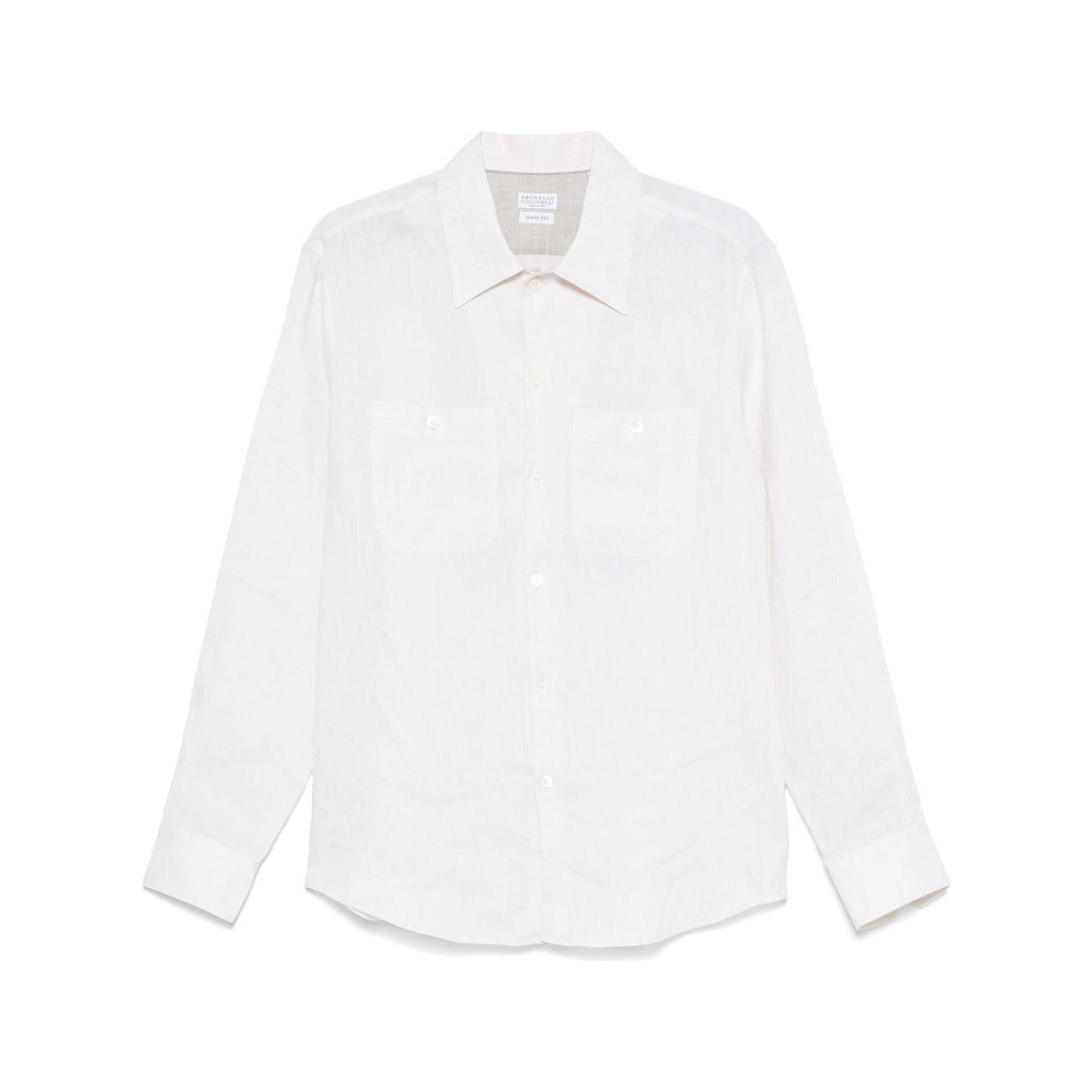 Brunello Cucinelli Shirts Beige Shirts Brunello Cucinelli White Smoke