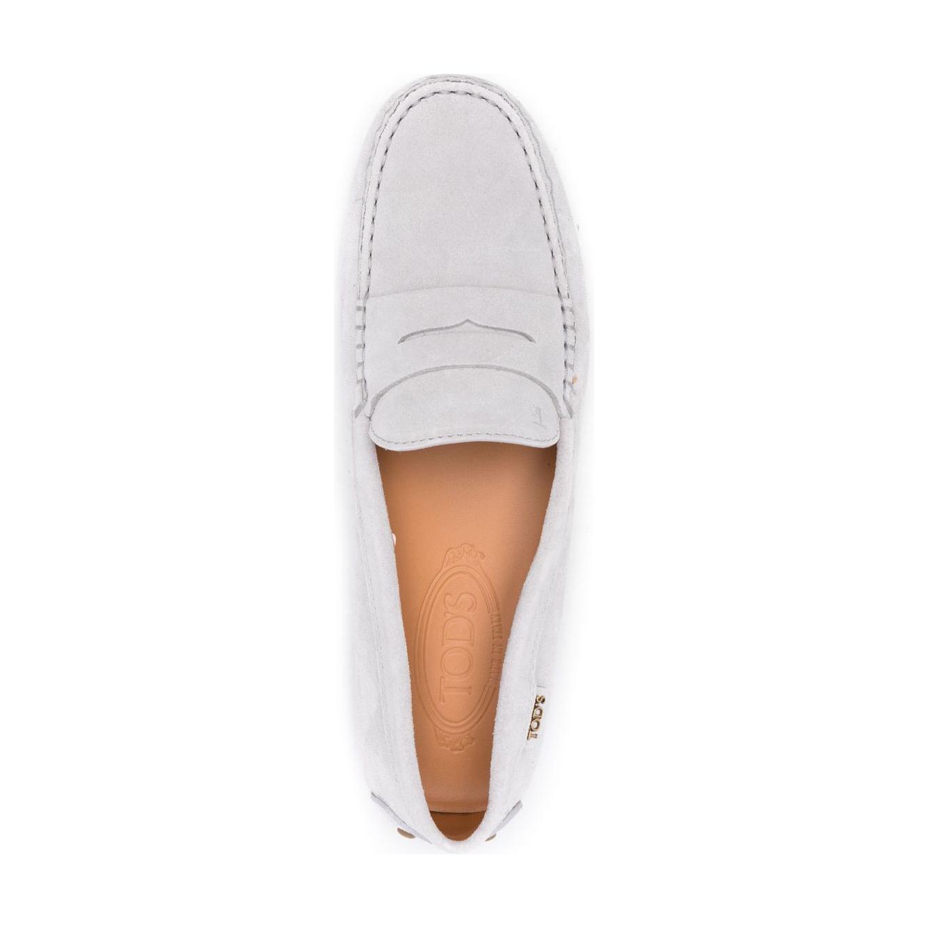Tod's Gommino Suede Leather Loafers Grey Moccasins Tod'S Light Gray