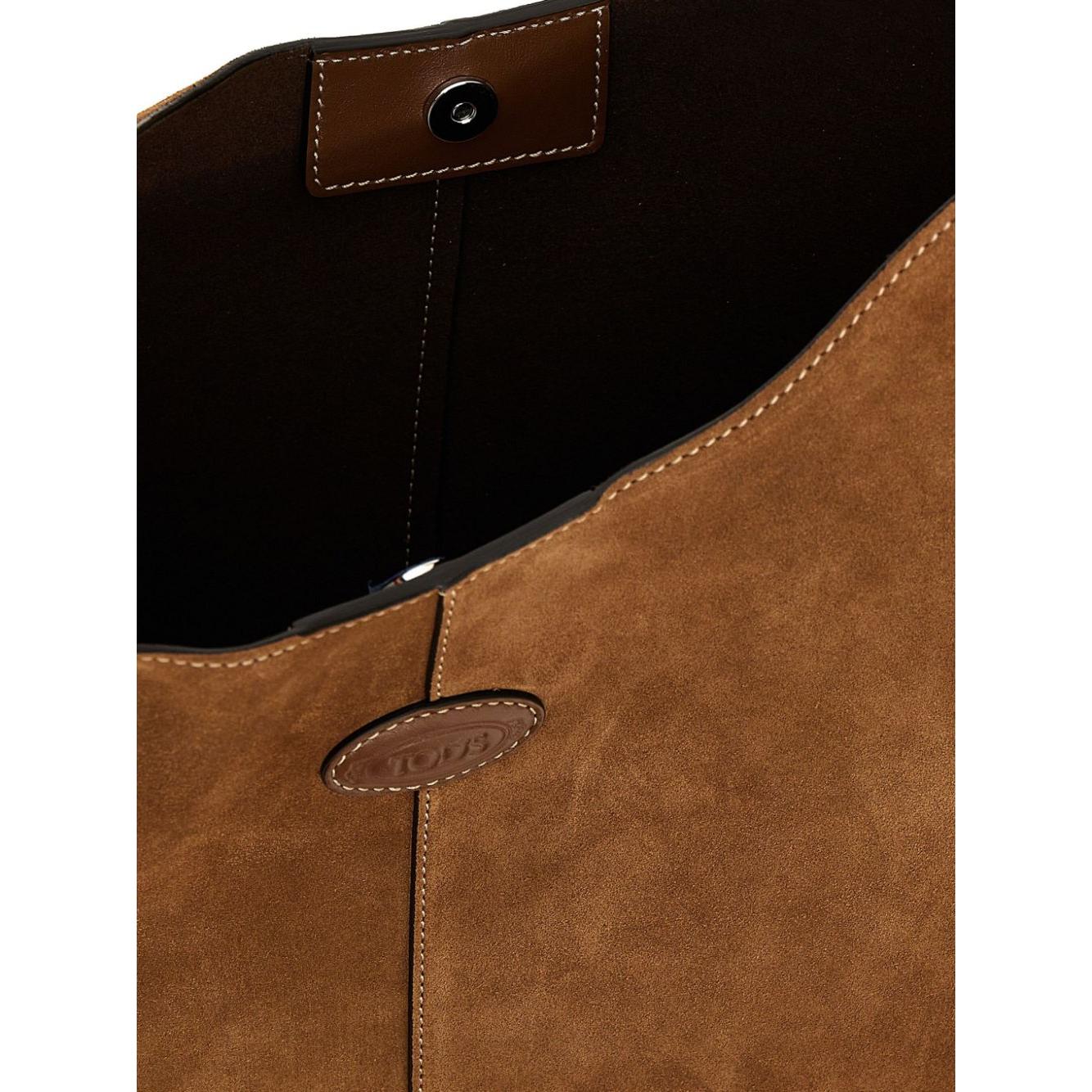 Tod's Di Hobo Bag in Suede Shoulder Tod'S Saddle Brown