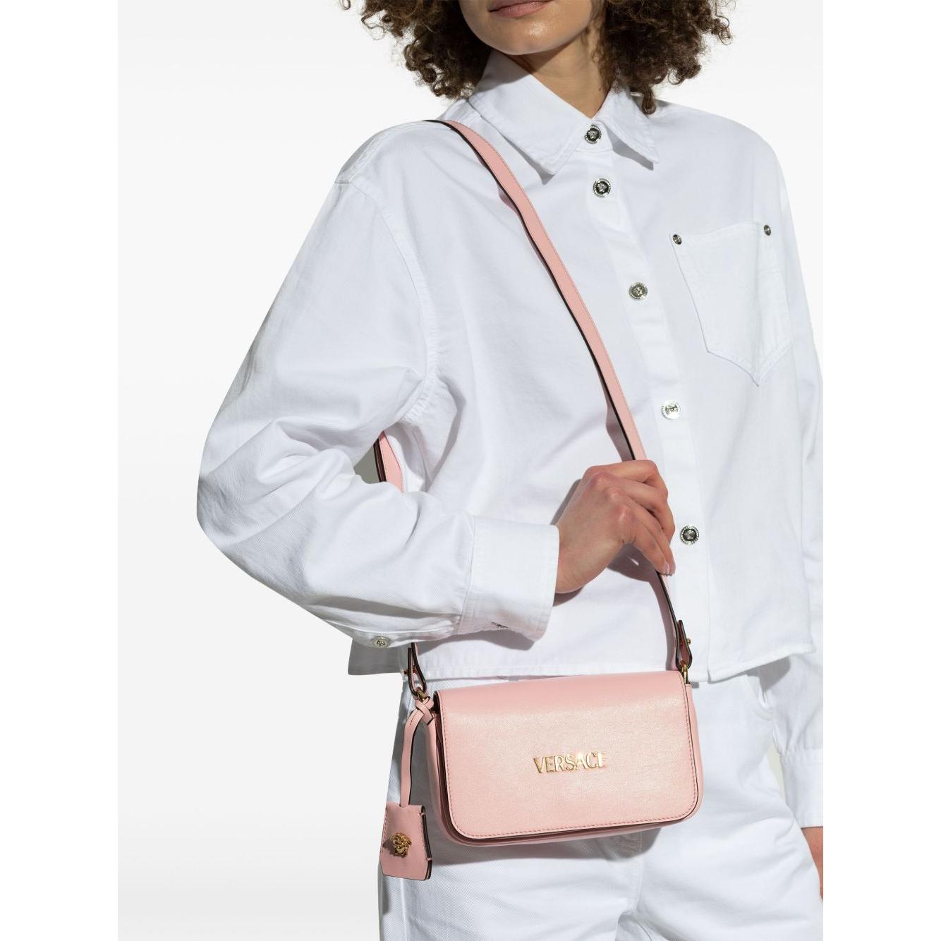 Versace Tag mini shoulder bag Clutches Versace Lavender