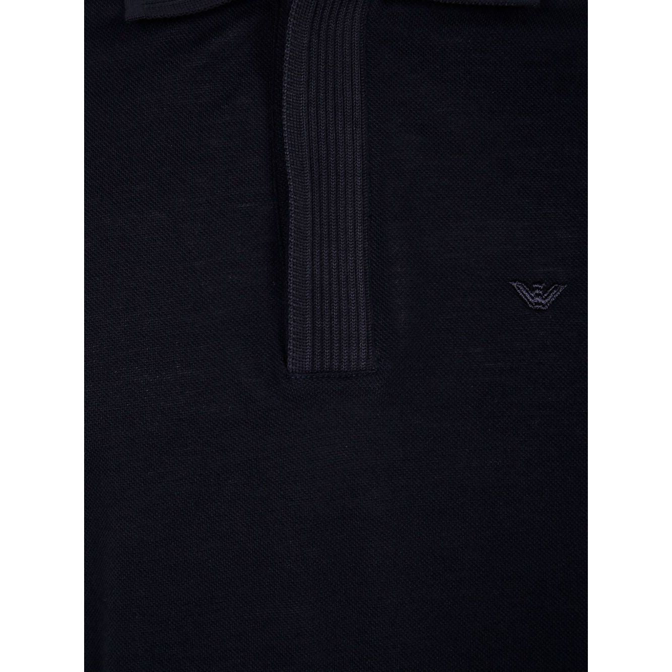 Emporio Armani logo-embroidered cotton polo shirt Topwear Emporio Armani Black