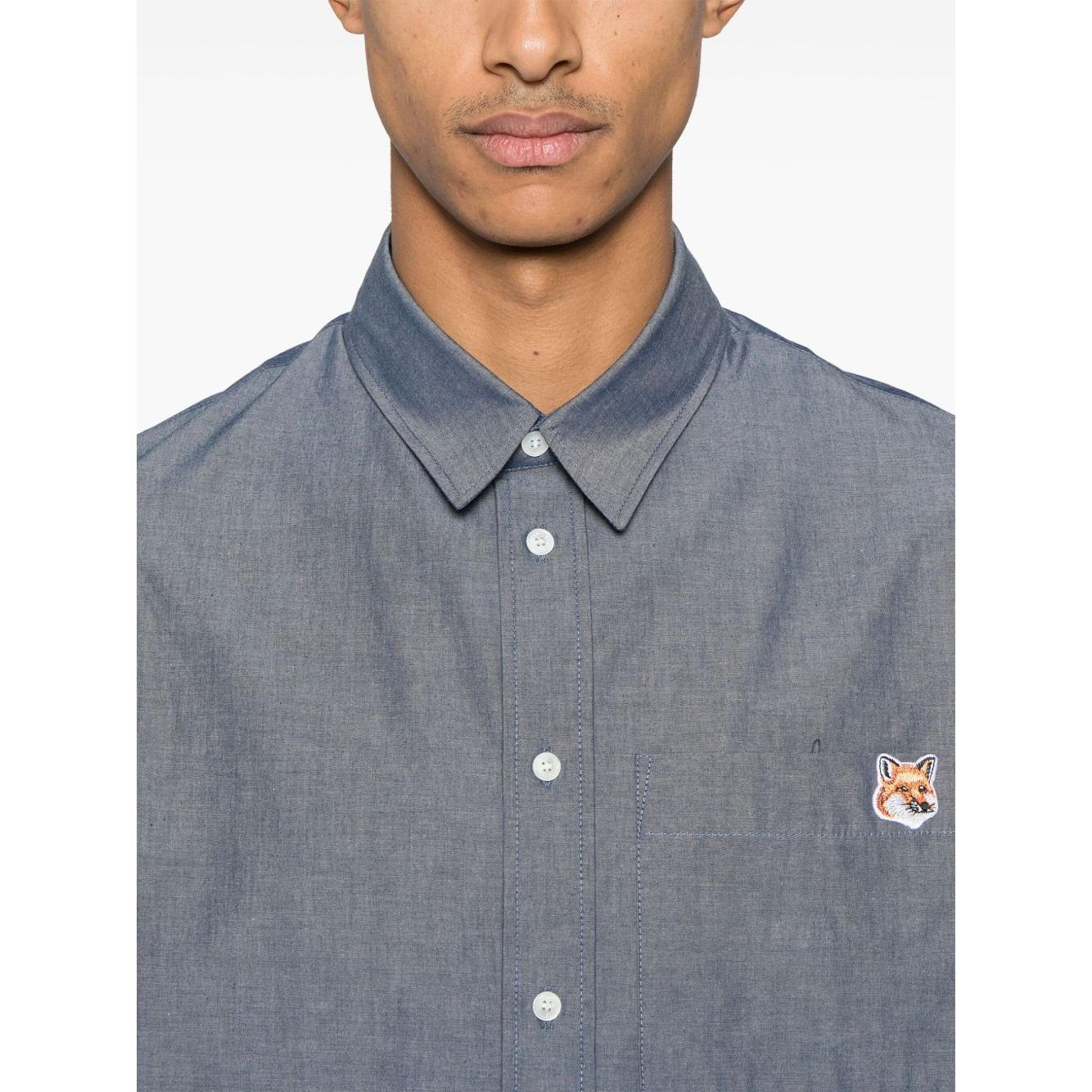 Maison Kitsune fox head shirt Shirts Maison Kitsune Slate Gray
