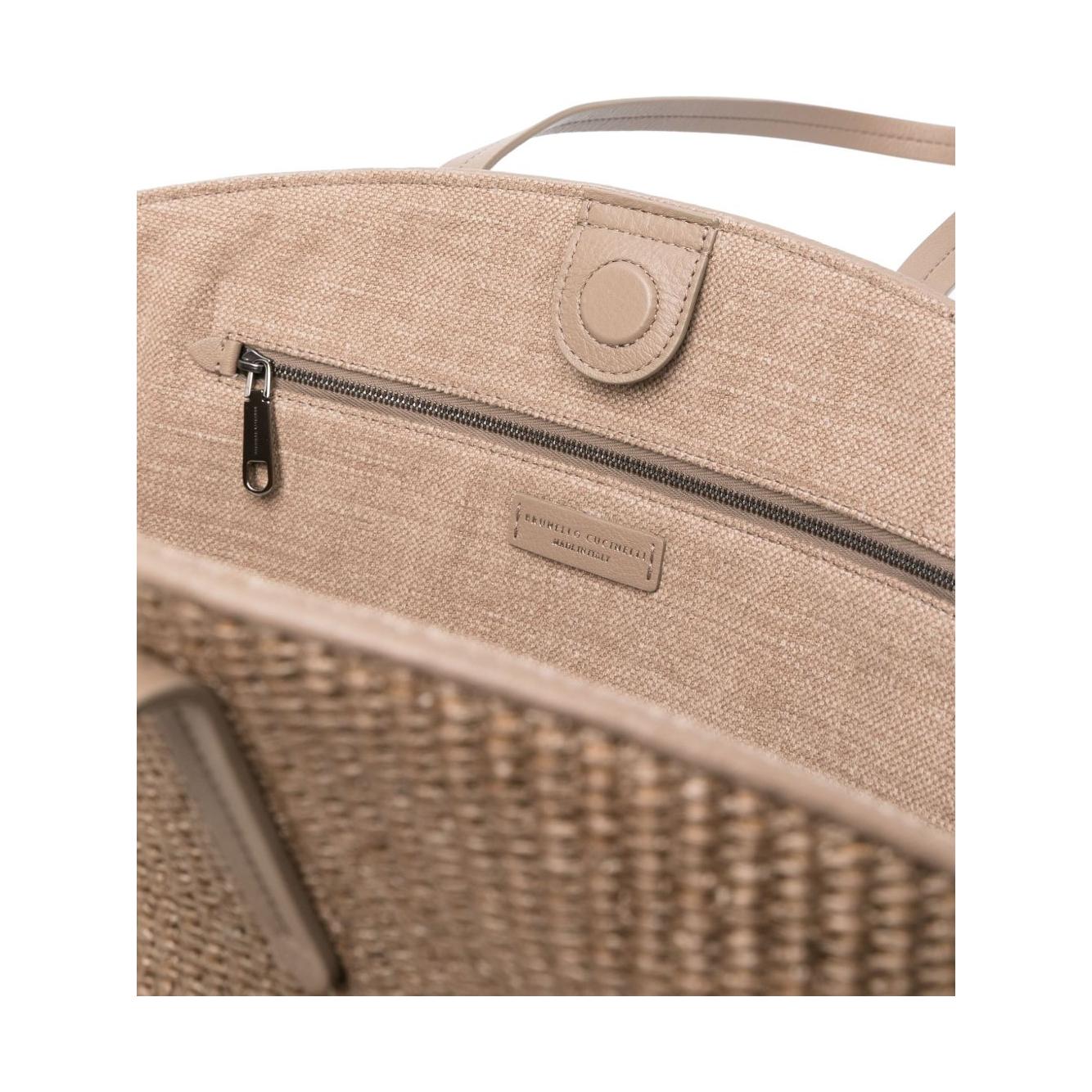 Brunello Cucinelli woven tote bag Shopper Brunello Cucinelli Rosy Brown
