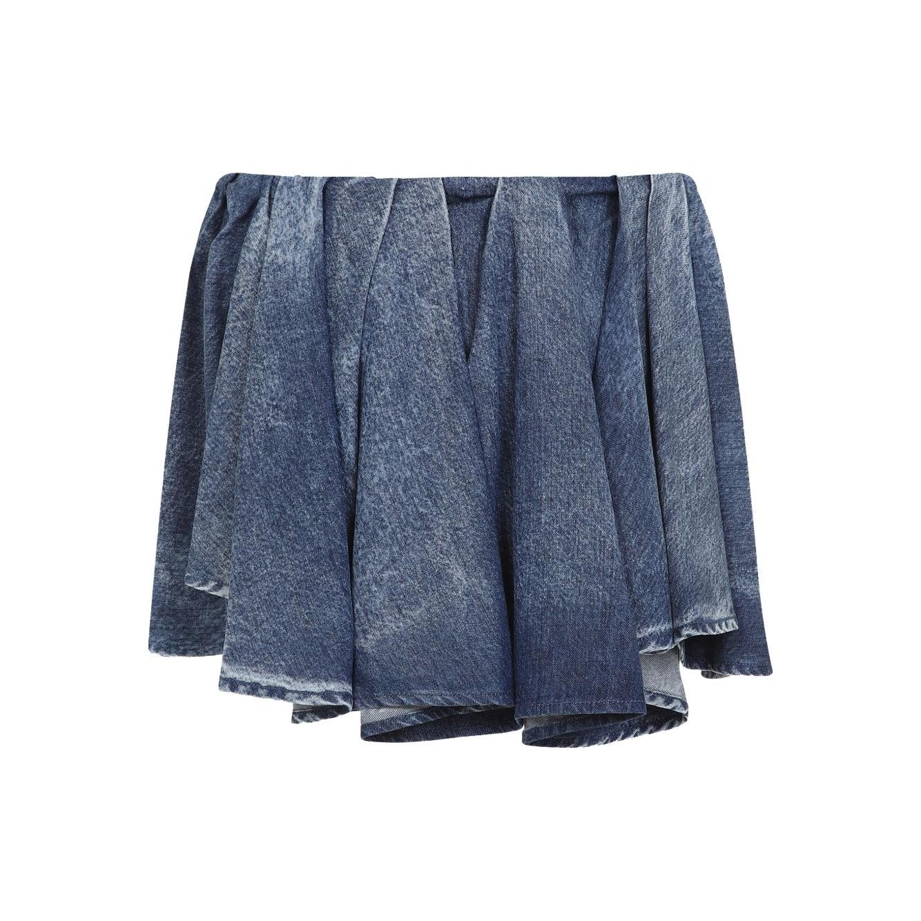 Diesel Asymmetric Mini Skirt in Blue Short trousers Diesel Dim Gray